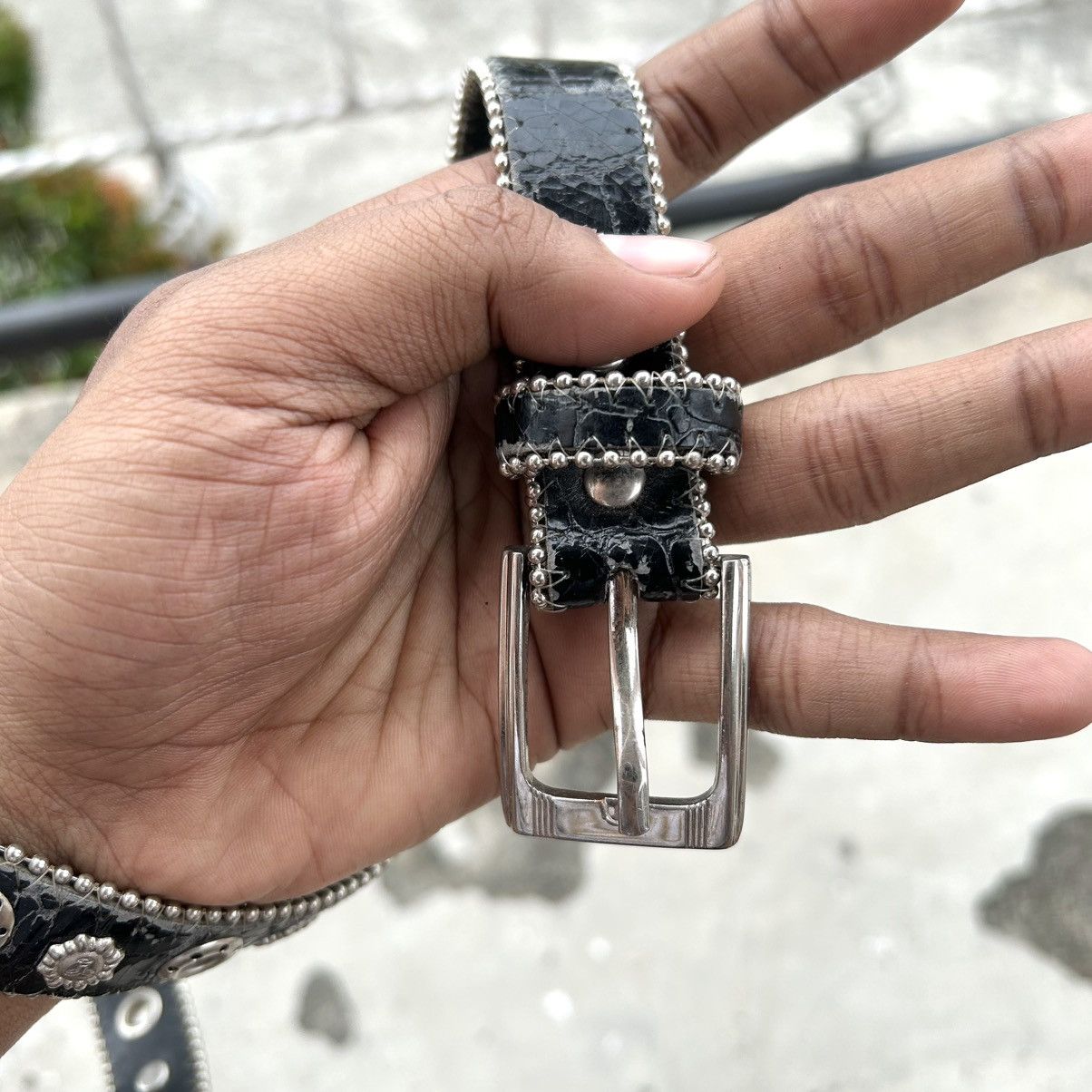 Japanese Brand Vintage y2k Studed Belt Leather Size ONE SIZE - 3 Thumbnail