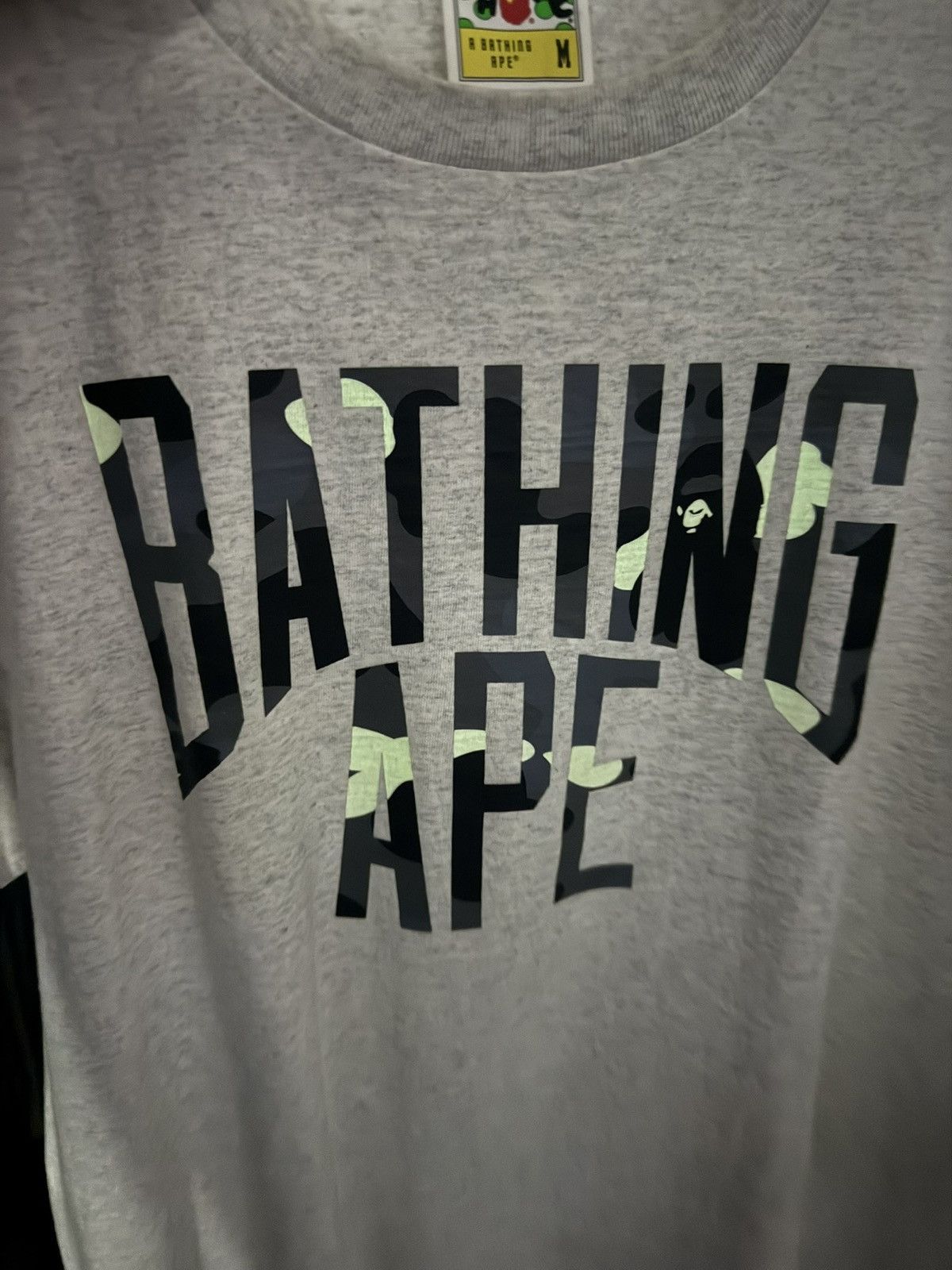 Bape A Bathing Ape BAPE Gray Ape Head Logo Graphic CottonCrewNeck Size US M / EU 48-50 / 2 - 8 Thumbnail