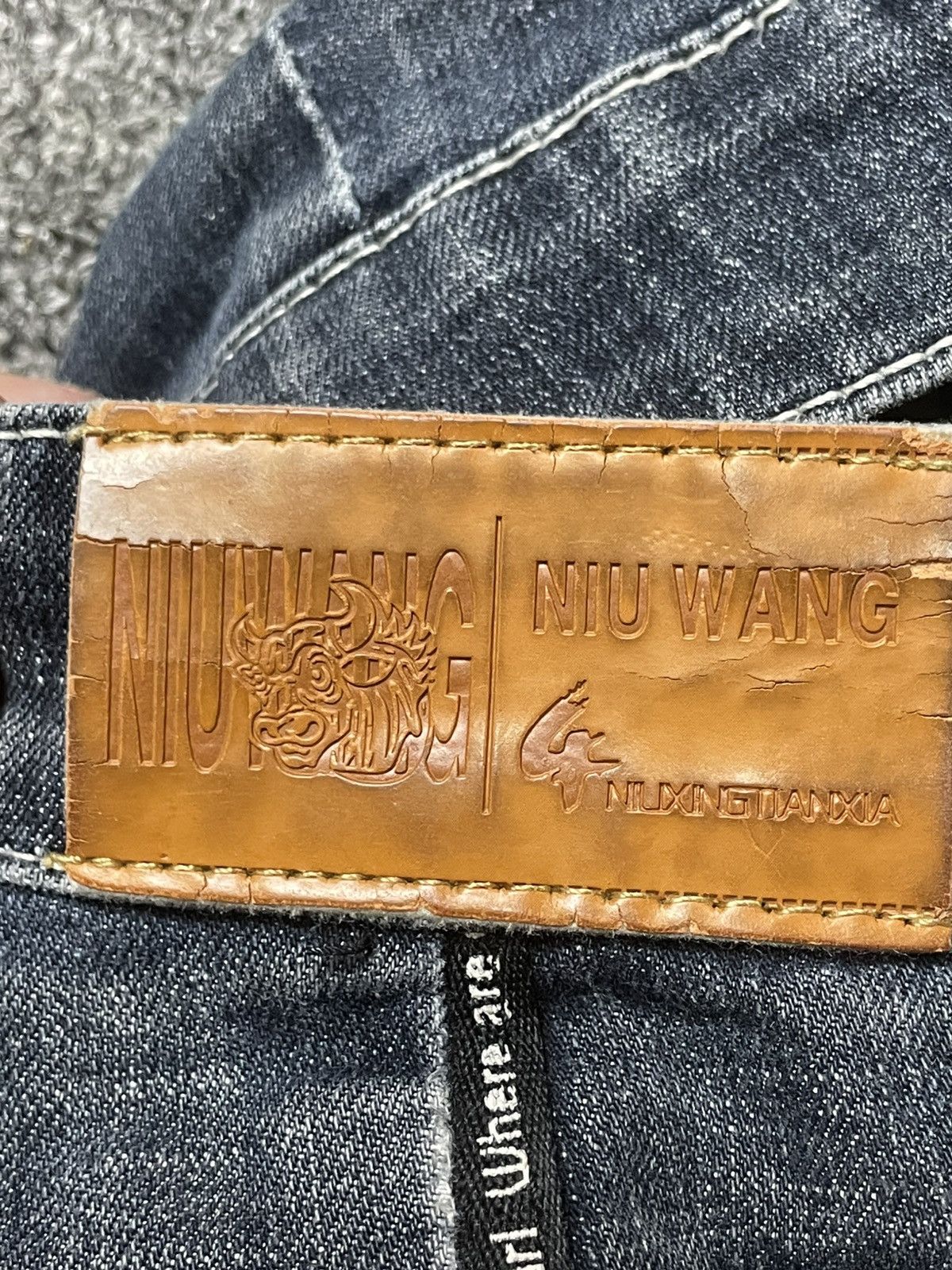 Japanese Brand × Vintage Fashion World x NIU WANG Distressed Denim Jeans (112) Size US 31 - 11 Thumbnail