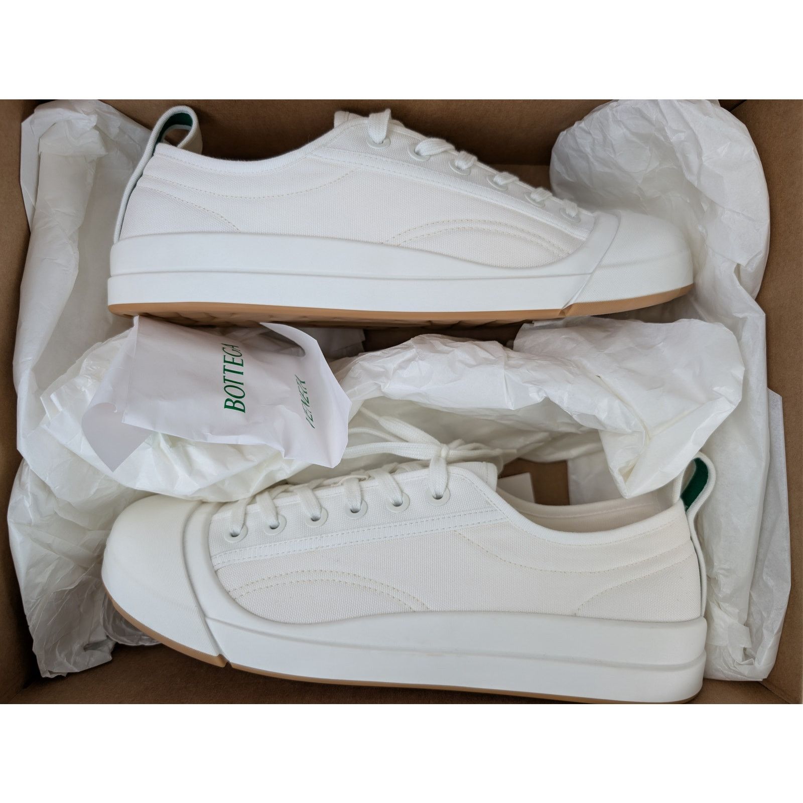 Bottega Veneta o1rshd1 Canvas Vulcan Low top Sneaker in Optic White Size US 12 / EU 45 - 20 Thumbnail