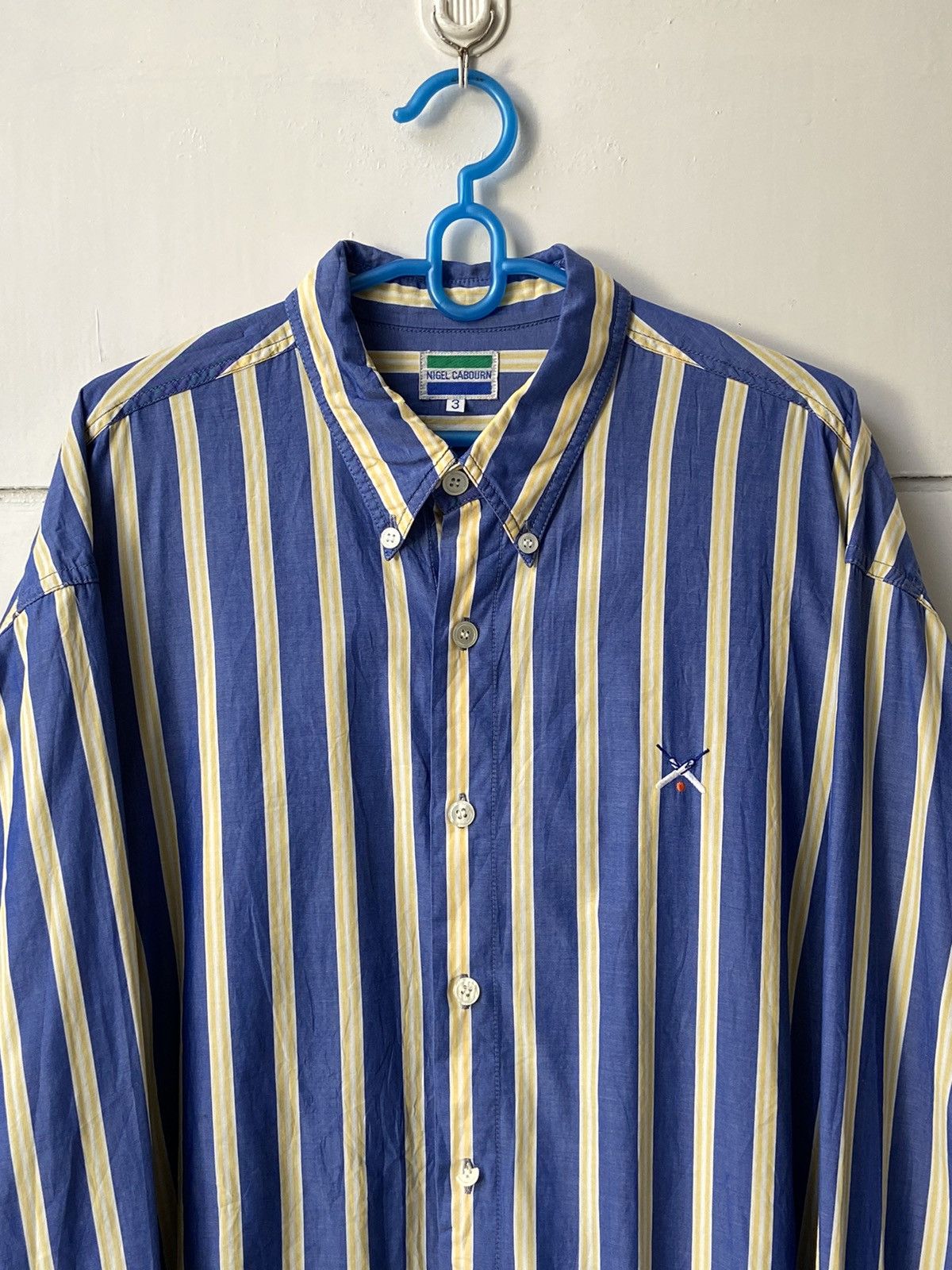 Nigel Cabourn NIGEL CABOURN Blue Striped Shirt Size US XL / EU 56 / 4 - 12 Thumbnail