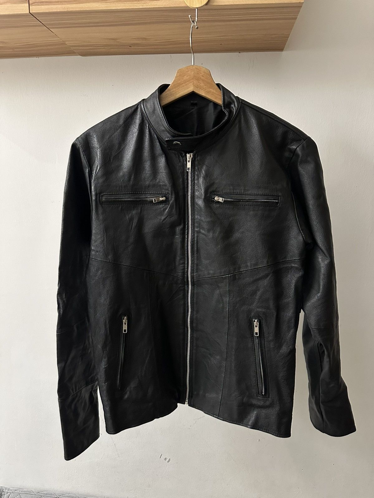 Genuine Leather Vintage Japanese Brand Genuine Leather Zipper Jacket Size US M / EU 48-50 / 2 - 5 Thumbnail