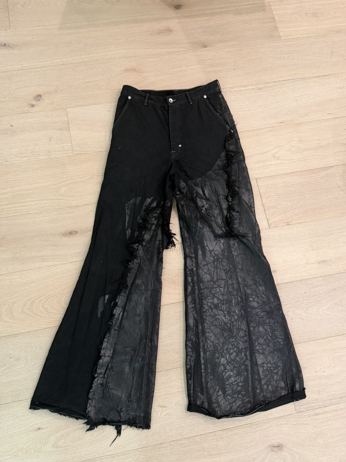 Rick Owens Rick Owens fw25 Joris Cut-Out Lacquered Pants (Size 31) Size US 31 - 1 Thumbnail