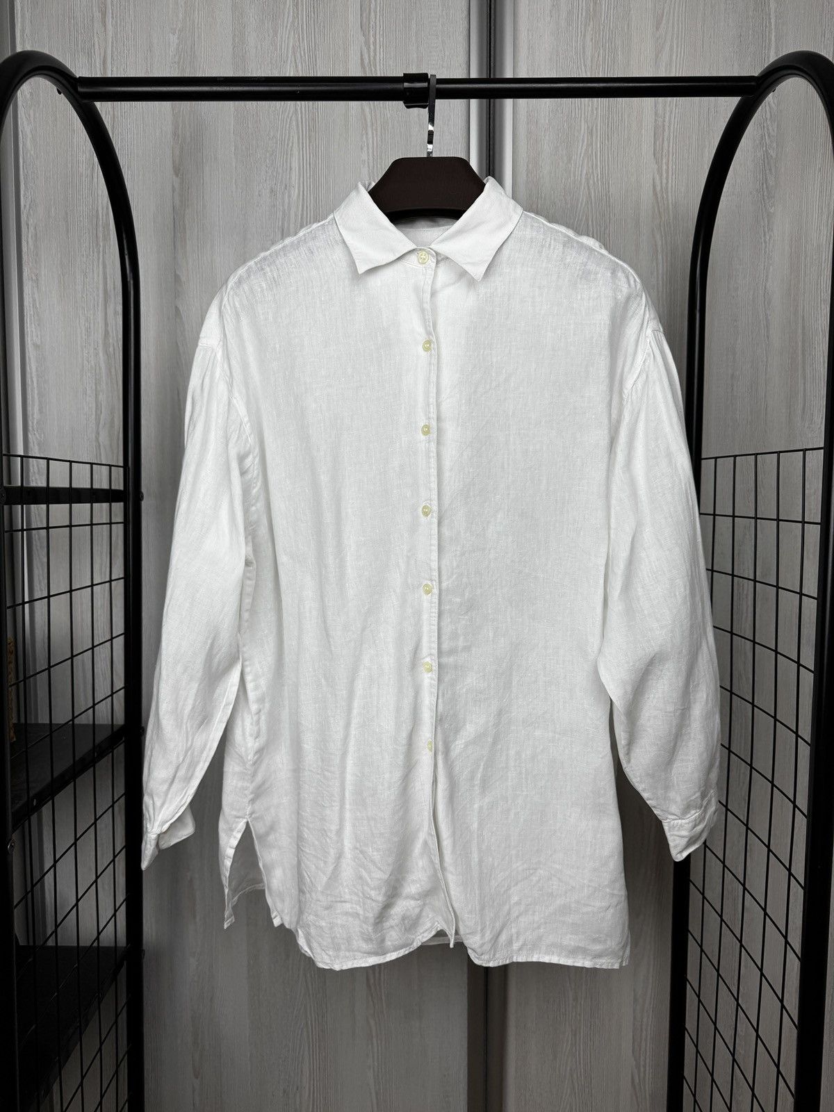 120% Lino 120% Lino Linen Long Sleeve Button up White Shirt Women's 44 Size M / US 6-8 / IT 42-44 - 1 Thumbnail