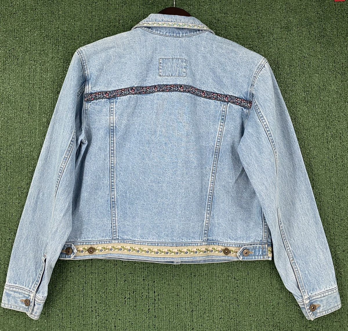 Liz Claiborne VTG Y2K Liz Claiborne Floral Jean Jacket Medium Cropped Size M / US 6-8 / IT 42-44 - 9 Thumbnail