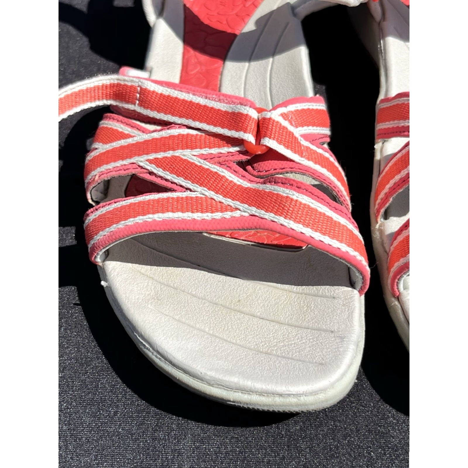 Croft & Barrow Croft & Barrow Pink Salmon Adjustable Strap Slip On Sandal Women’s Size 10 Casual Travel Flat Heel Size US 10 / IT 40 - 6 Thumbnail