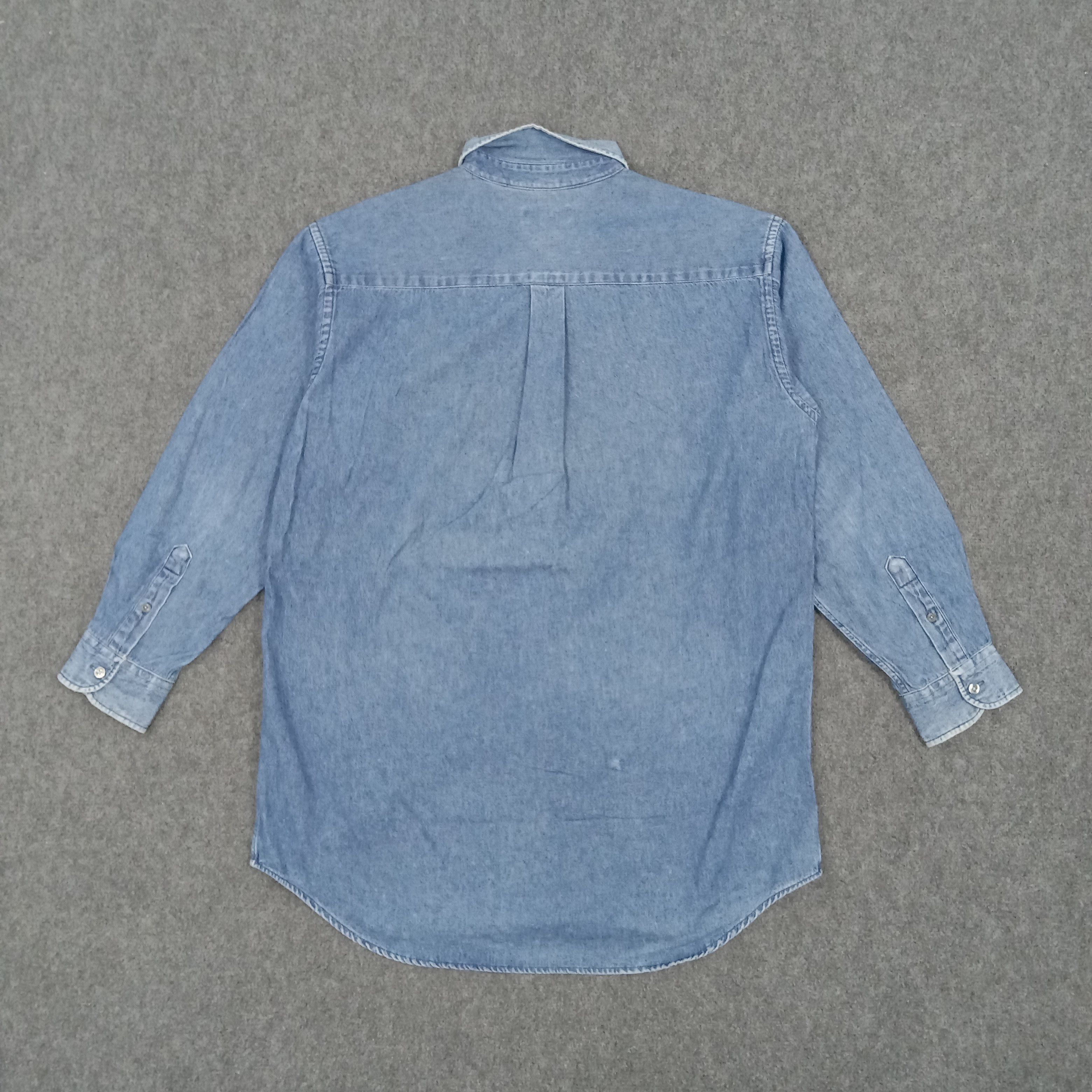 Burberry × Vintage Burberry London Nova Check Denim Shirt Size US L / EU 52-54 / 3 - 6 Thumbnail