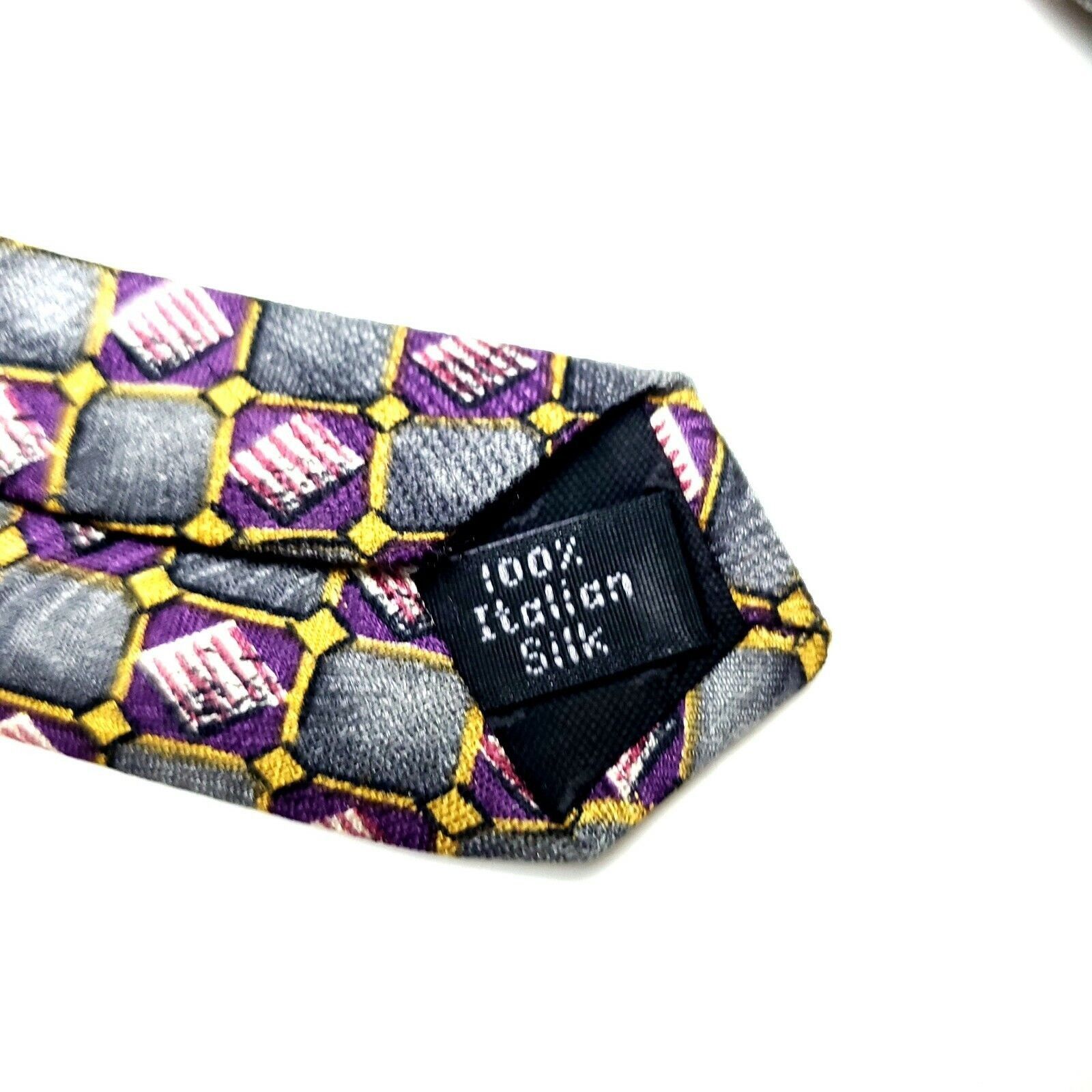 Henry Grethel Henry Grethel Silk Tie Purple Wide Print Size ONE SIZE - 4 Thumbnail