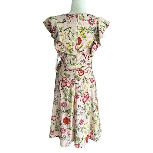 MAGGY LONDON NWT Maggie London Floral Ruffle Sleeve Wrap Dress Size M / US 6-8 / IT 42-44 - 5 Thumbnail