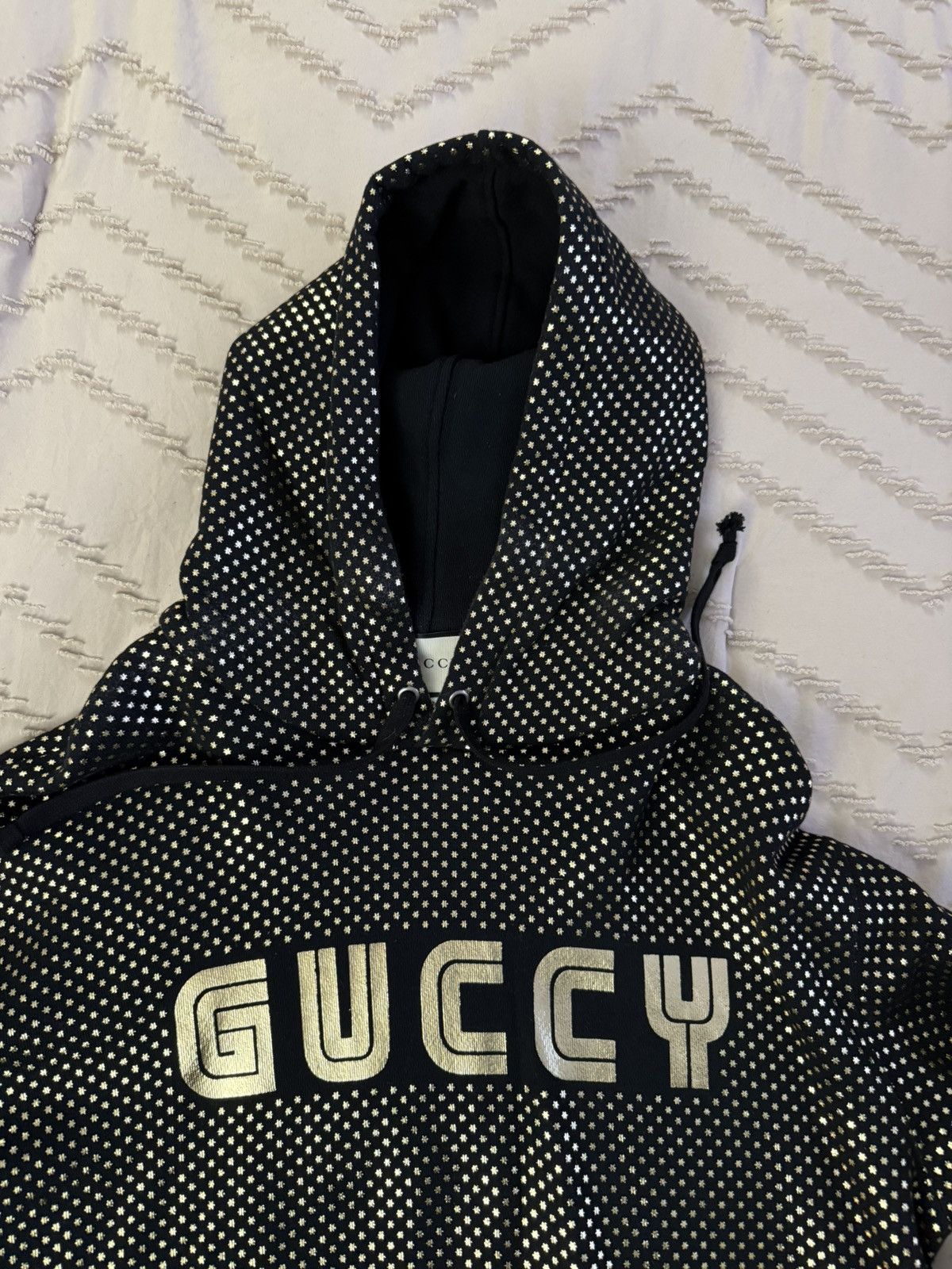 Gucci Gucci Black Hoodie Hooded Sweatshirt GUCCY M STARS Size US M / EU 48-50 / 2 - 3 Thumbnail