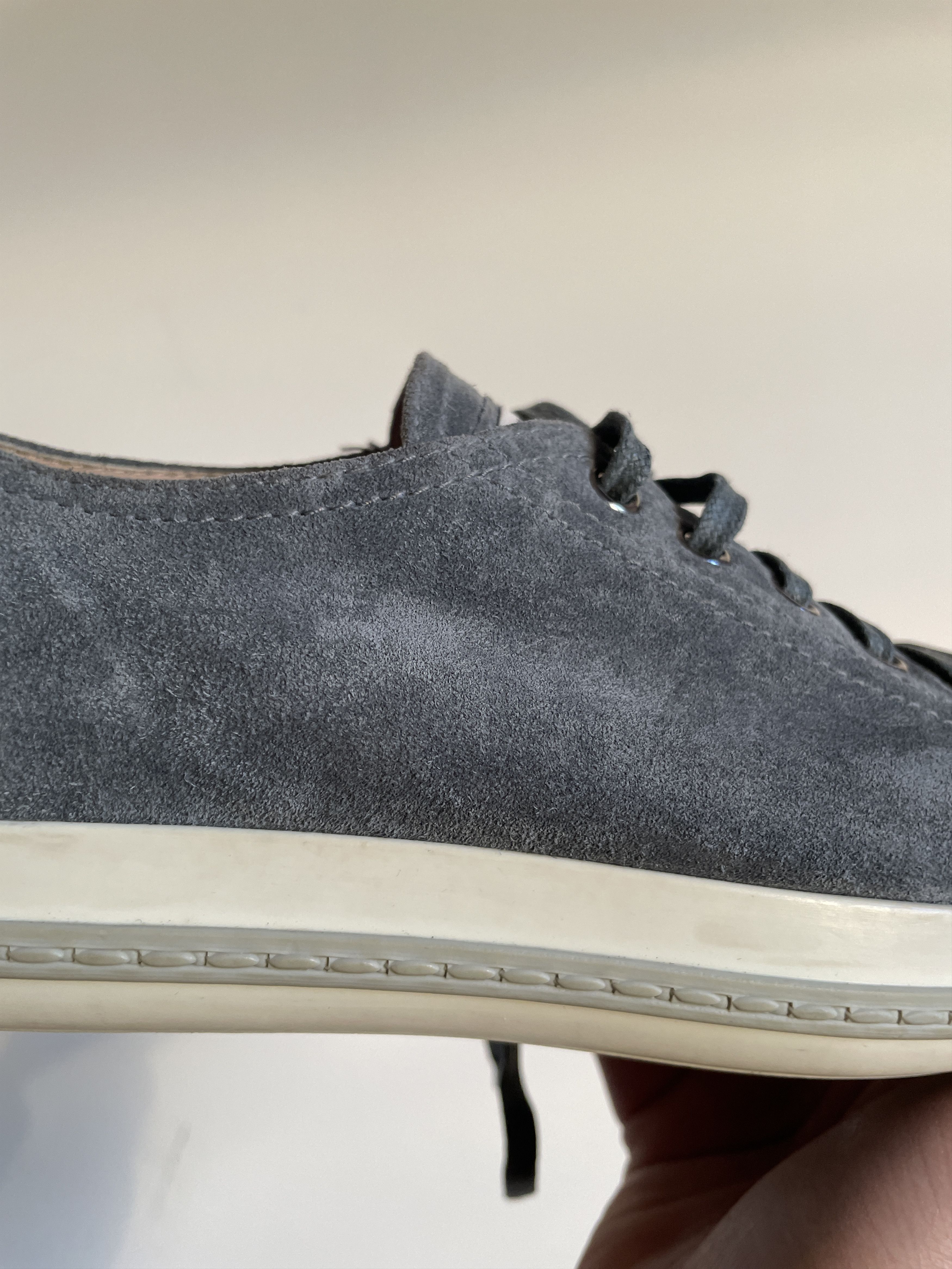 Miu Miu Miu Miu Grey Suede Studded Cap Toe Womens Sneakers Size US 7.5 / IT 37.5 - 4 Thumbnail