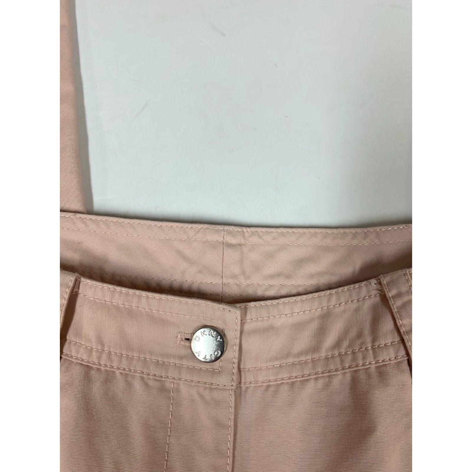 DKNY DKNY Womens Pants 28x30 pink zipper straight city Pants Women Regular 28in Pink Chino Slimming Stretch Size 28" / US 6 / IT 42 - 3 Thumbnail
