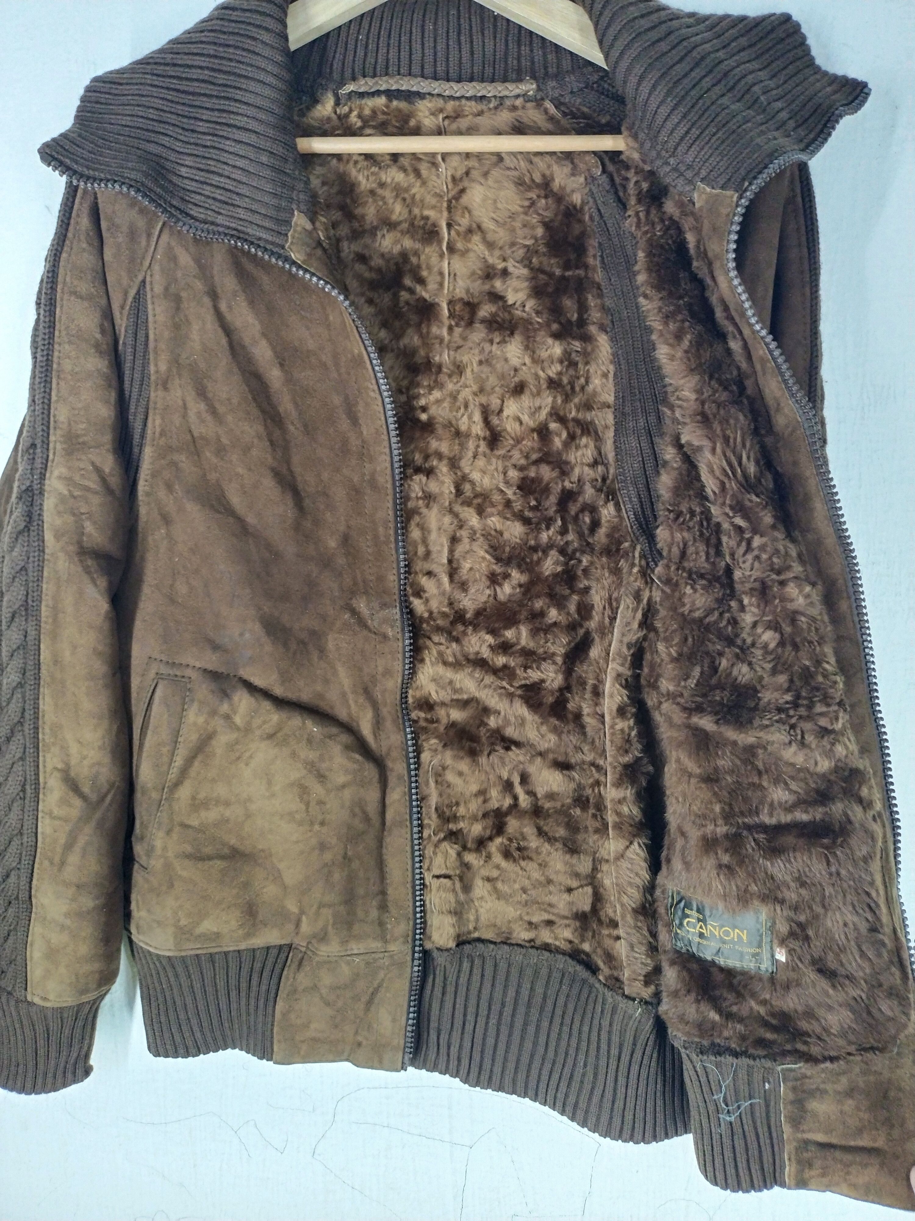 Leather Vtg Suntuso Canon Natural Leather Knit Fashion Spain Jacket Size US M / EU 48-50 / 2 - 12 Thumbnail