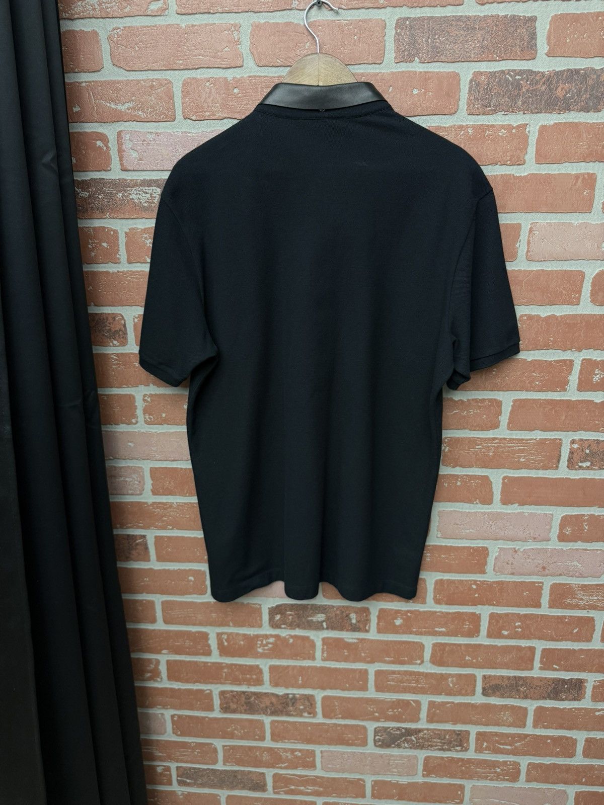 Gucci Men’s Black Gucci Polo Shirt Leather Collar Size US XL / EU 56 / 4 - 5 Thumbnail