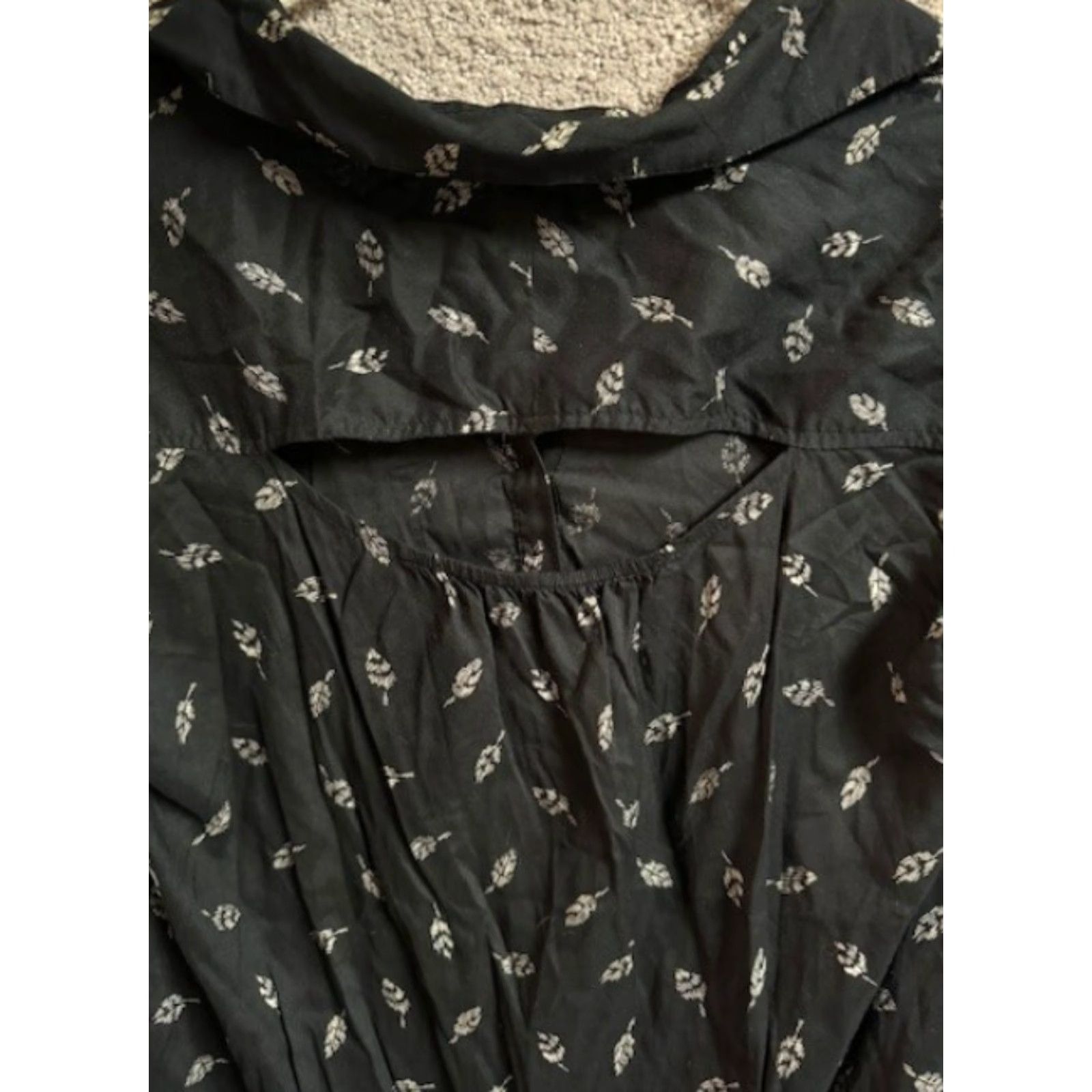 American Eagle Outfitters VINTAGE American Eagle Outfitters Top Womens M Leaf Print Fairy Grunge Whimsigoth Y2K Shirt Size M / US 6-8 / IT 42-44 - 3 Thumbnail