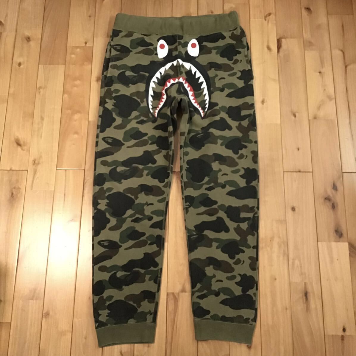 image of 2Xl Bape 1St Camo Green Shark Sweat Pants A Bathing Ape in Green Camo, Men's (Size 38)