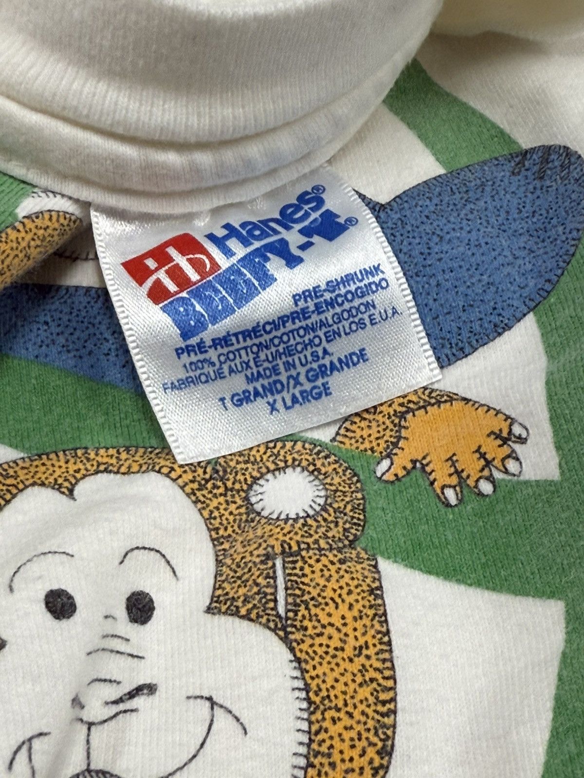 Hanes × Vintage Vintage 90s Hanes Animal Peace Ape Elephant Panda Tee XL Size US XL / EU 56 / 4 - 3 Thumbnail