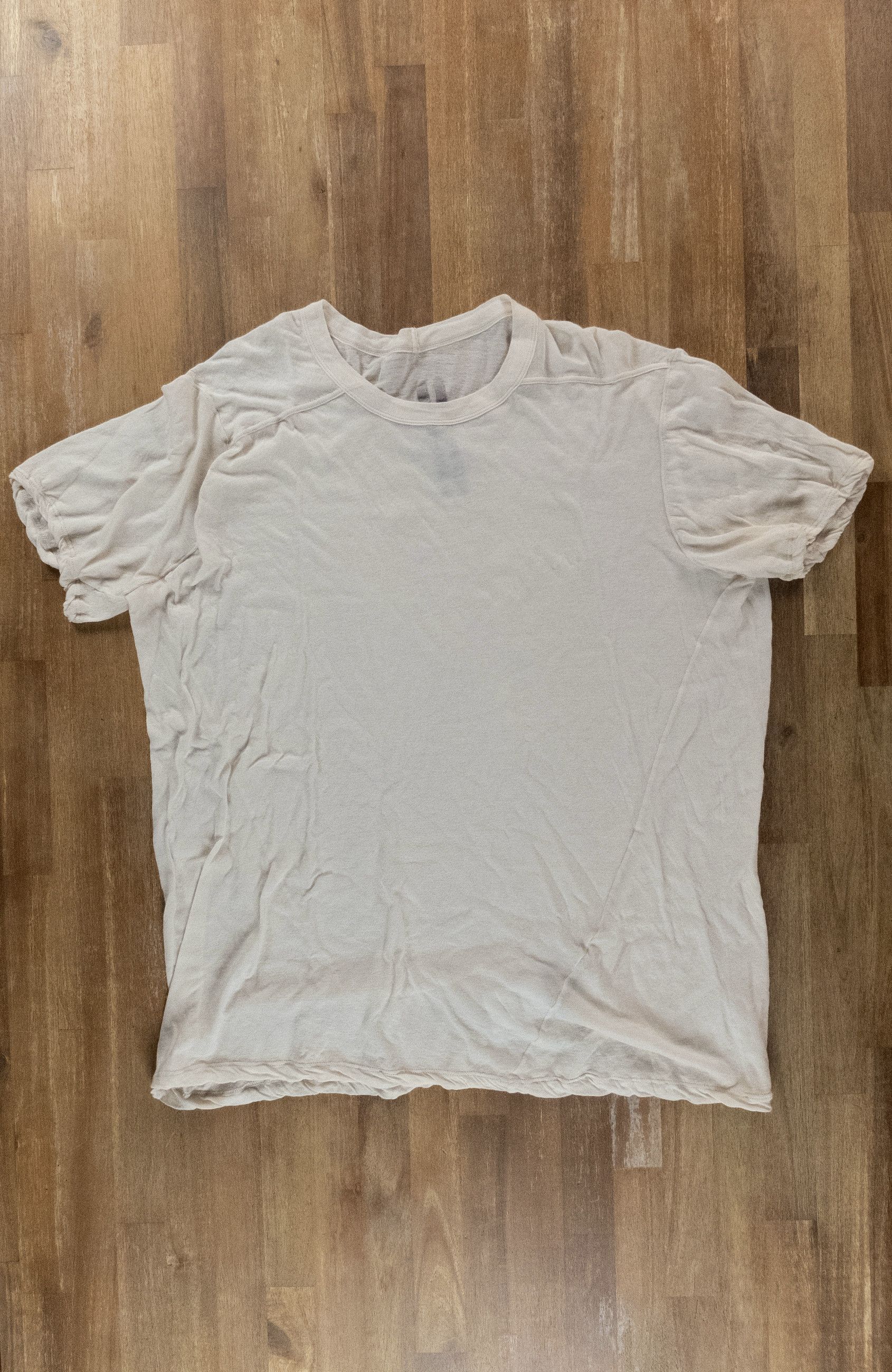 Rick Owens RICK OWENS ecru white super lightweight t-shirt Large q Size US L / EU 52-54 / 3 - 4 Thumbnail