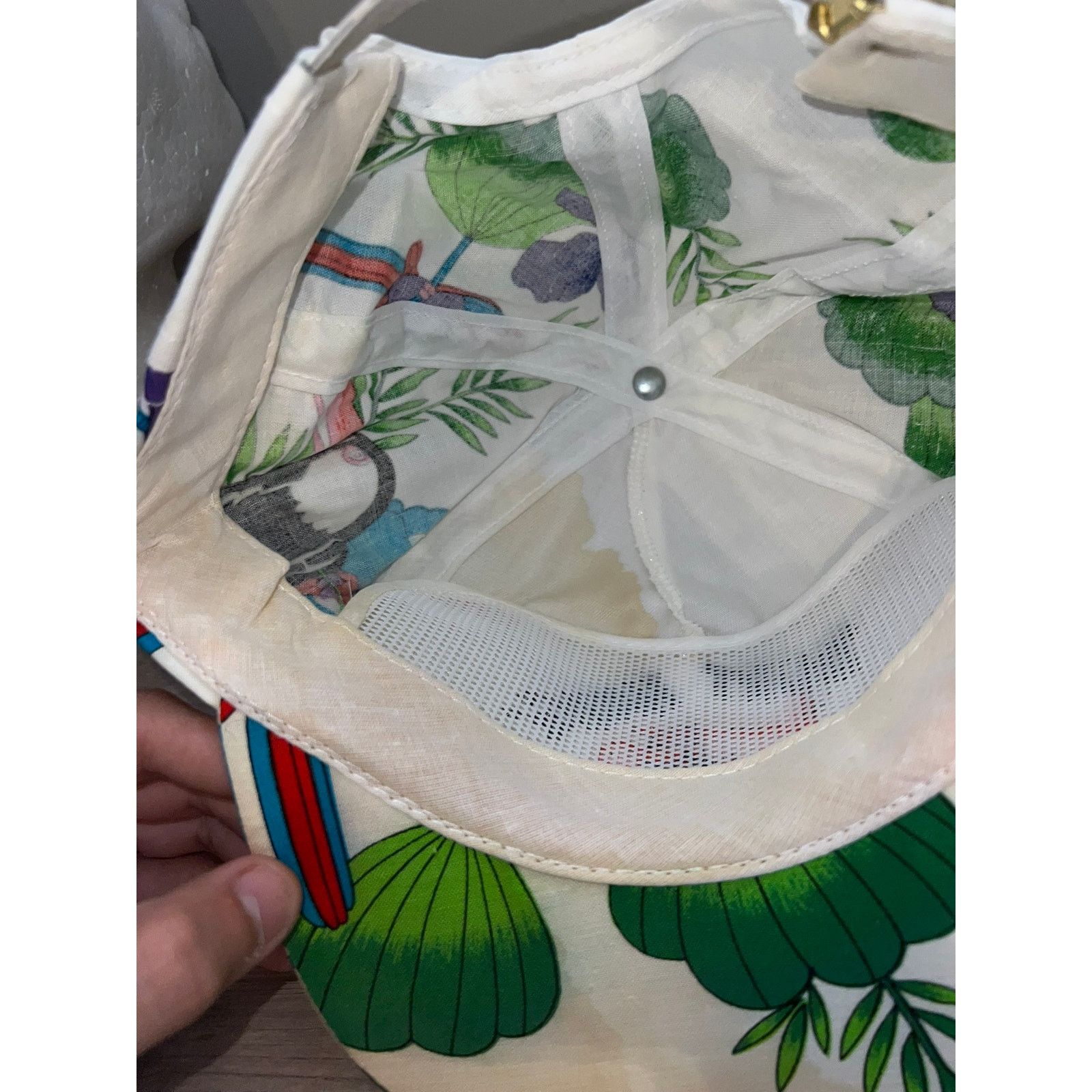 Vintage Vintage Durt Hawg Floral Bird White Hat Stained Stain VTG OS Size ONE SIZE - 9 Thumbnail