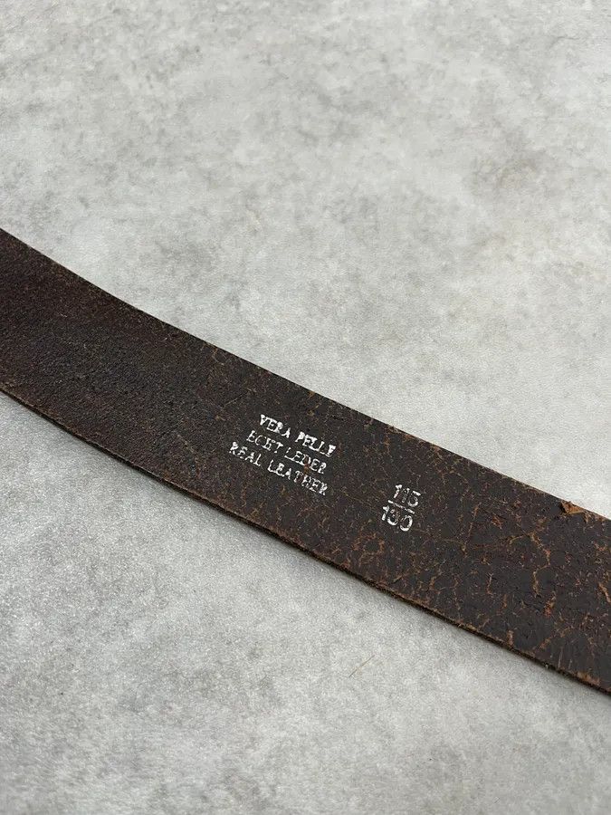 Dolce & Gabbana 2000s Dolce & Gabbana Antique Brown Leather Belt Size ONE SIZE - 8 Thumbnail