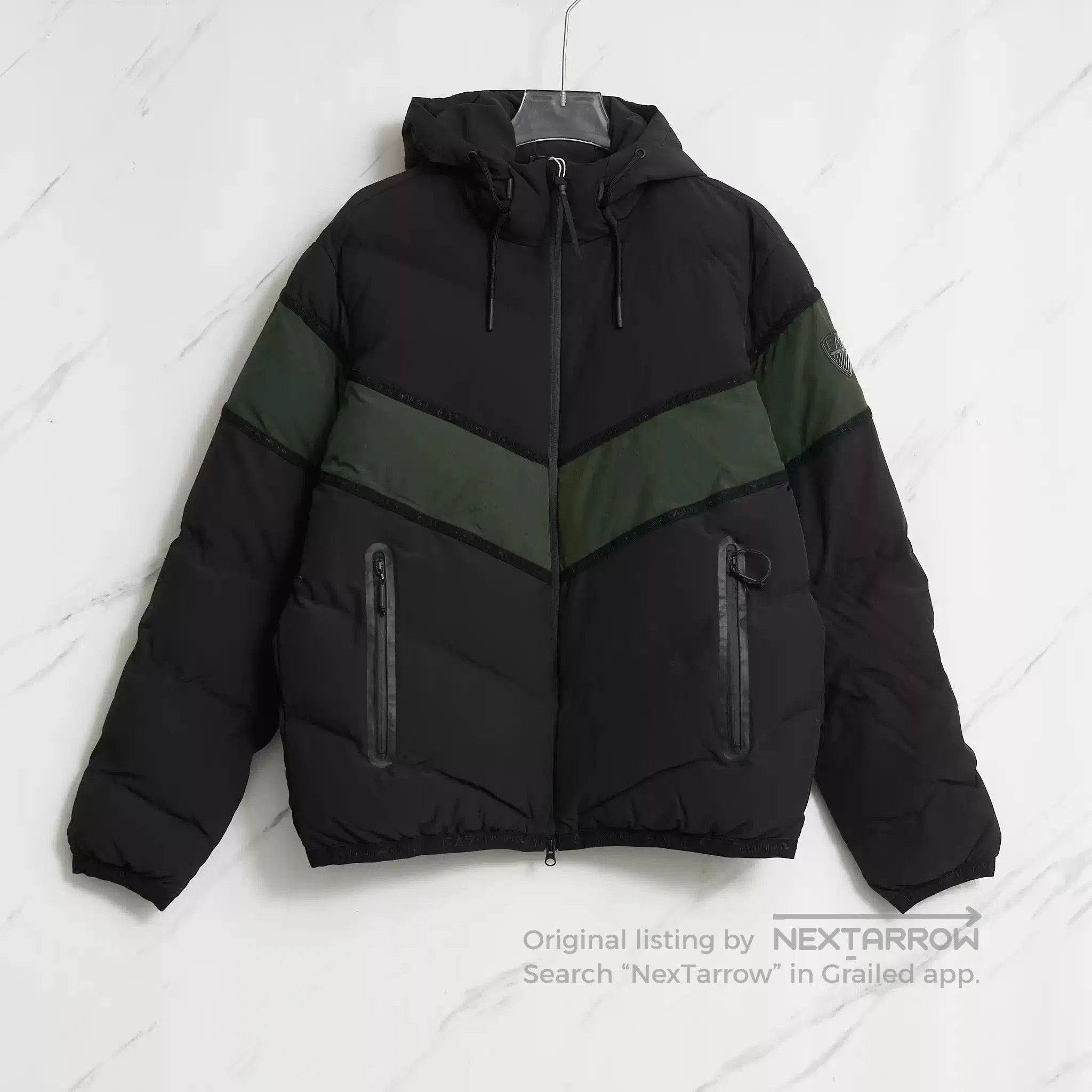 Emporio Armani EA7 Men's Colorblock Hooded Cotton Jacket. Size US M / EU 48-50 / 2 - 1 Thumbnail