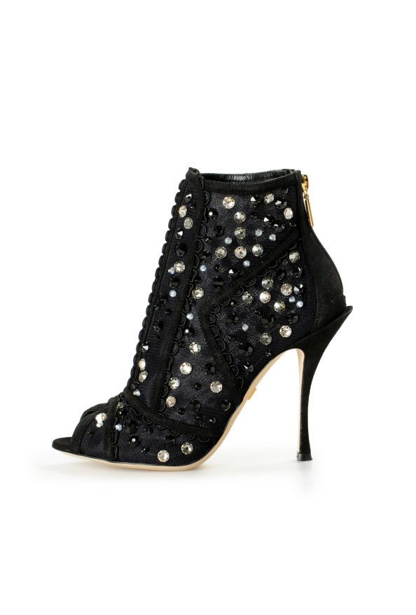 Dolce & Gabbana o1y0825 Spool Heel Ankle Boots in Black Size US 6.5 / IT 36.5 - 1 Thumbnail