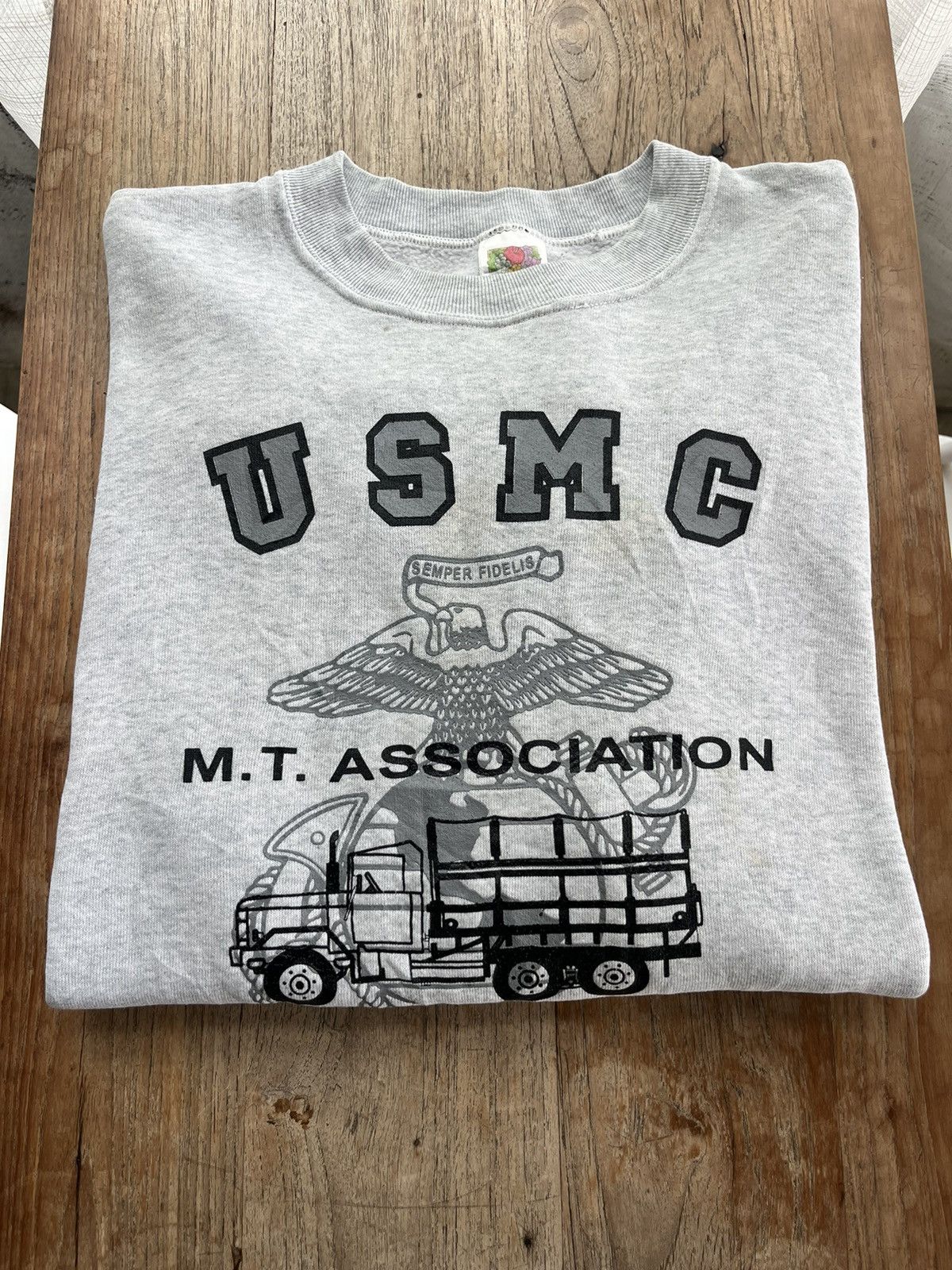 Vintage Vintage USMC Semper Fidelis M.T. association Sweater Shirt Size US XL / EU 56 / 4 - 1 Thumbnail