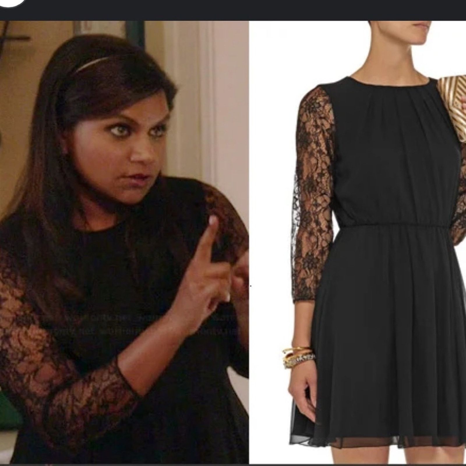 Alice + Olivia Alice & Olivia Conan Silk Lace Sleeve Dress - Size M - Black Size M / US 6-8 / IT 42-44 - 1 Thumbnail