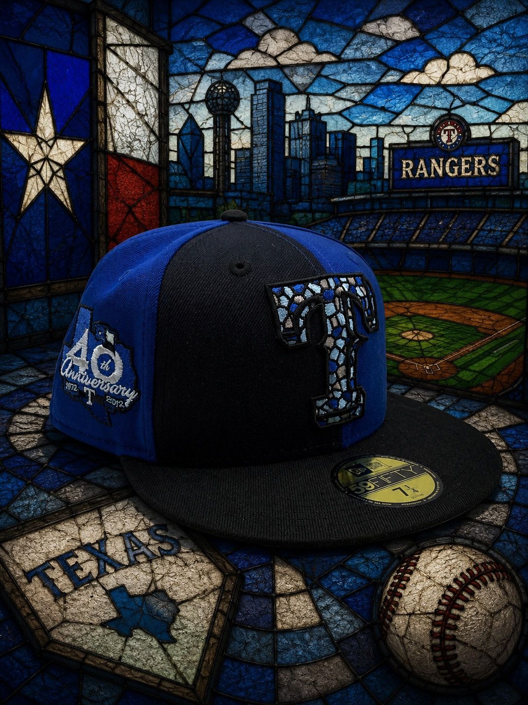 New Era Texas Rangers ‘Mosaic’ New Era 59FIFTY Fitted – Size 7 1/4 Size ONE SIZE - 12 Thumbnail