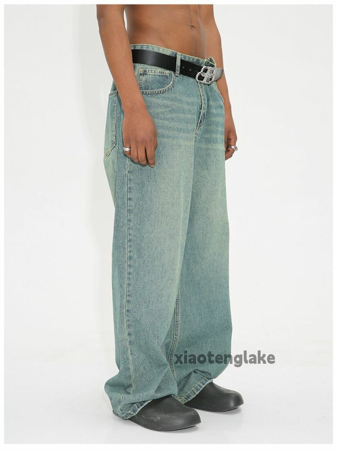 Jean × Vintage washed faded cleanfit yuppie loose baggy jeans Size US 32 / EU 48 - 2 Thumbnail