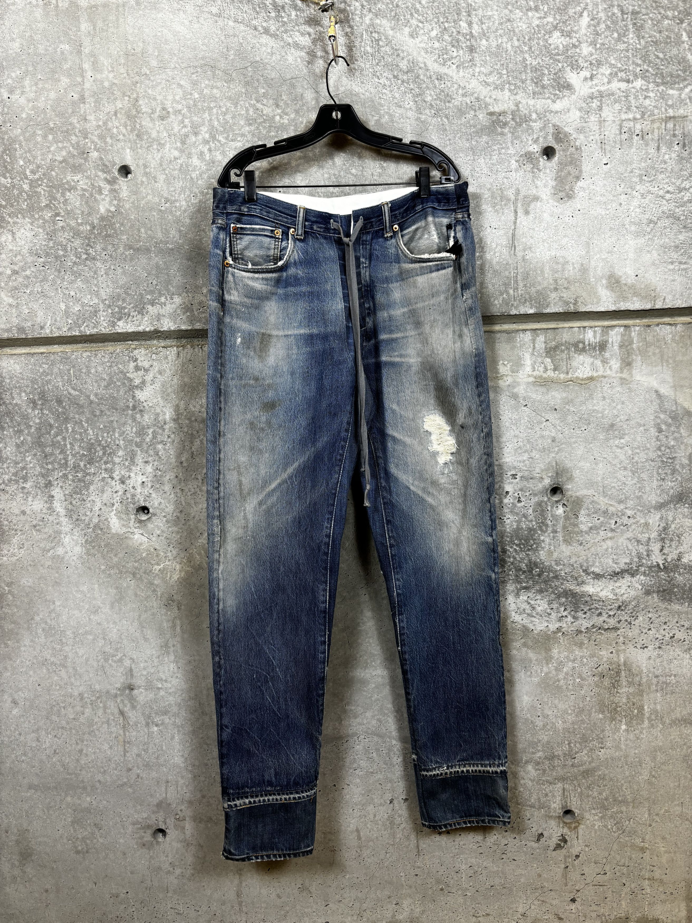Greg Lauren Greg Lauren Distressed Denim 34 Lounge Pants in