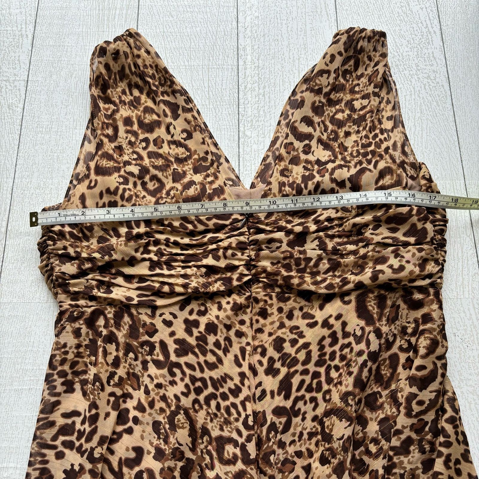 Other Sheri Martin Leopard Metallic Ruched Dress Size 12 Size XL / US 12-14 / IT 48-50 - 4 Thumbnail