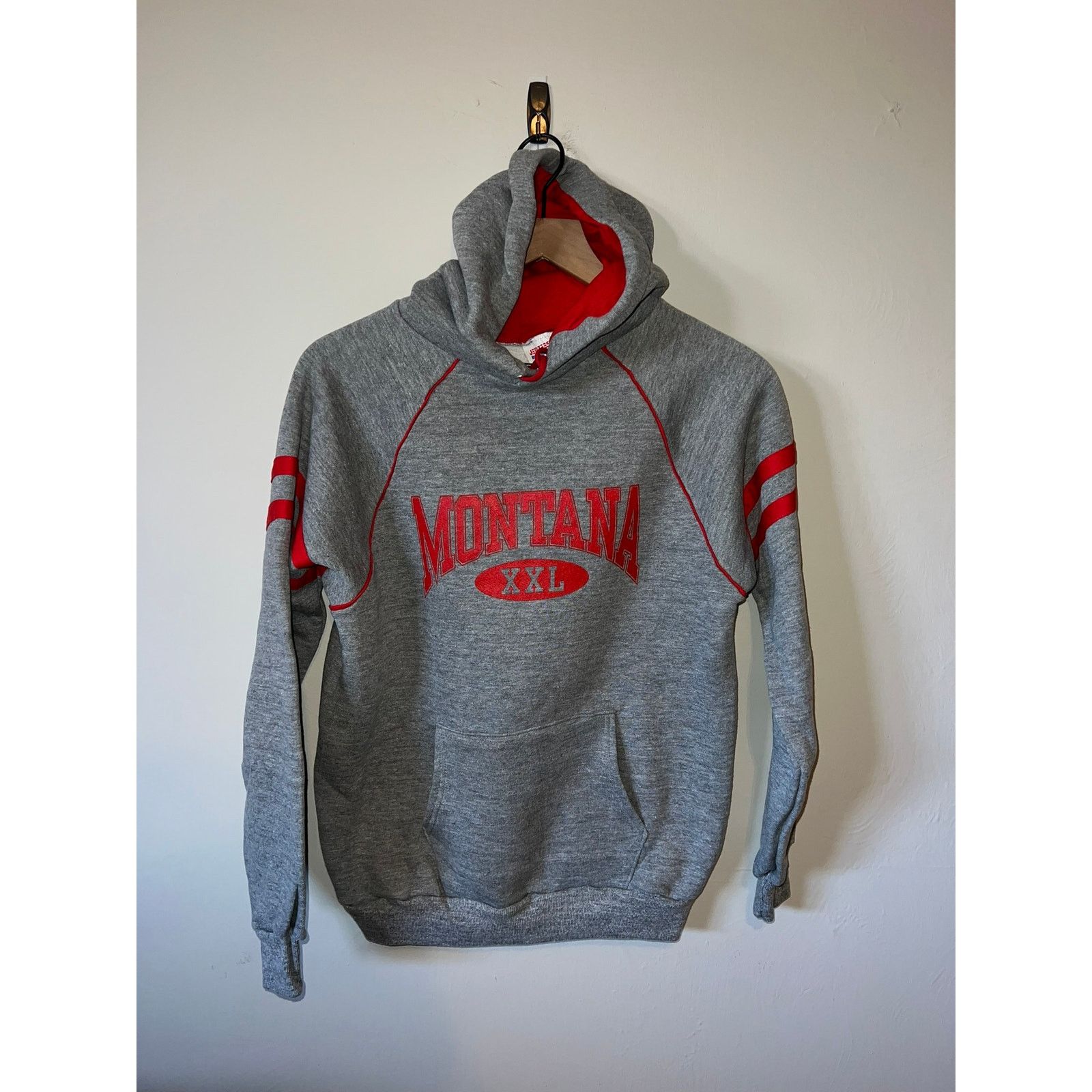 Jerzees Vintage Montana Gray Striped Hoodie Jacket 90s VTG Medium Size US M / EU 48-50 / 2 - 1 Thumbnail