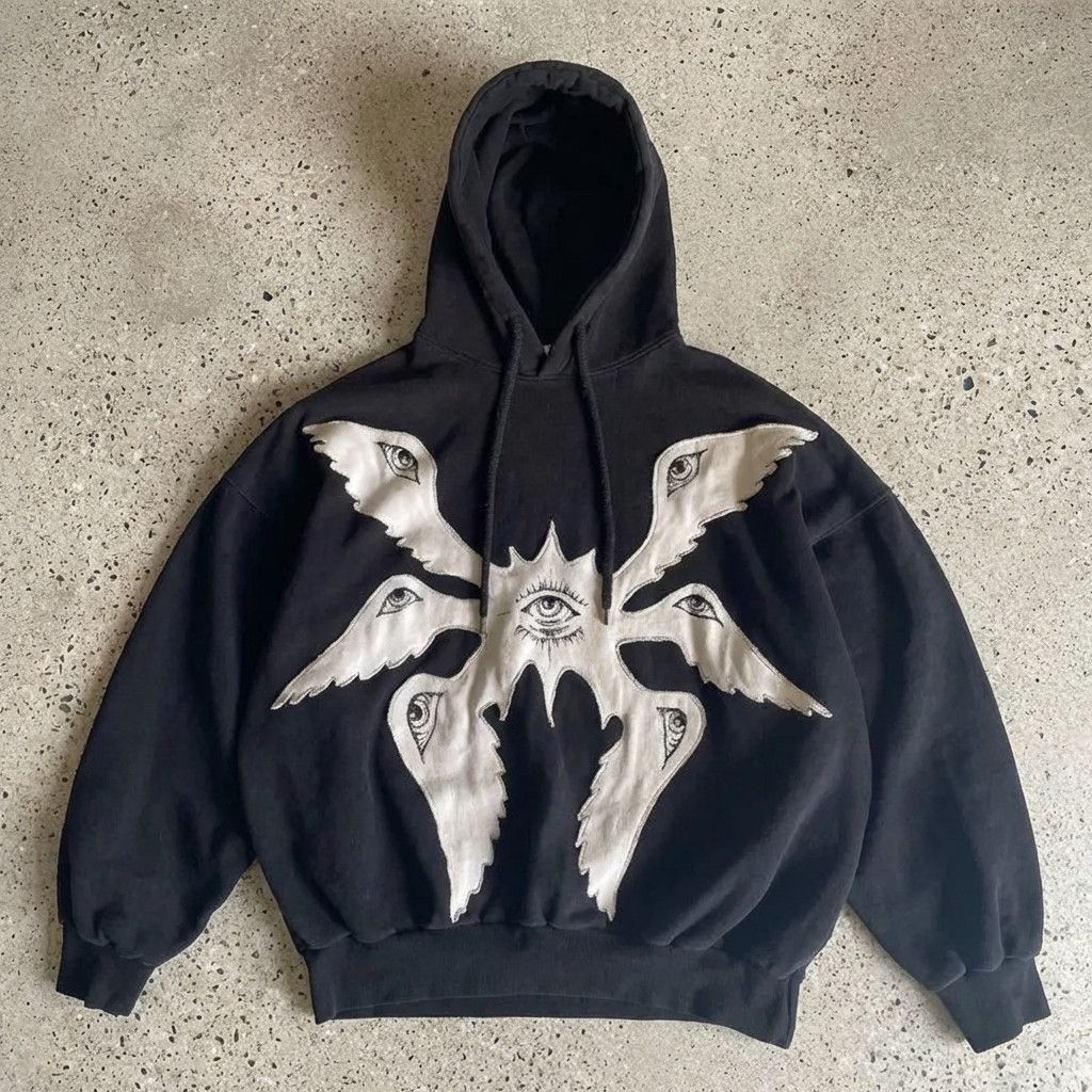 Japanese Brand EYE Graphic Pullover Black Hoodie Size US L / EU 52-54 / 3 - 1 Thumbnail