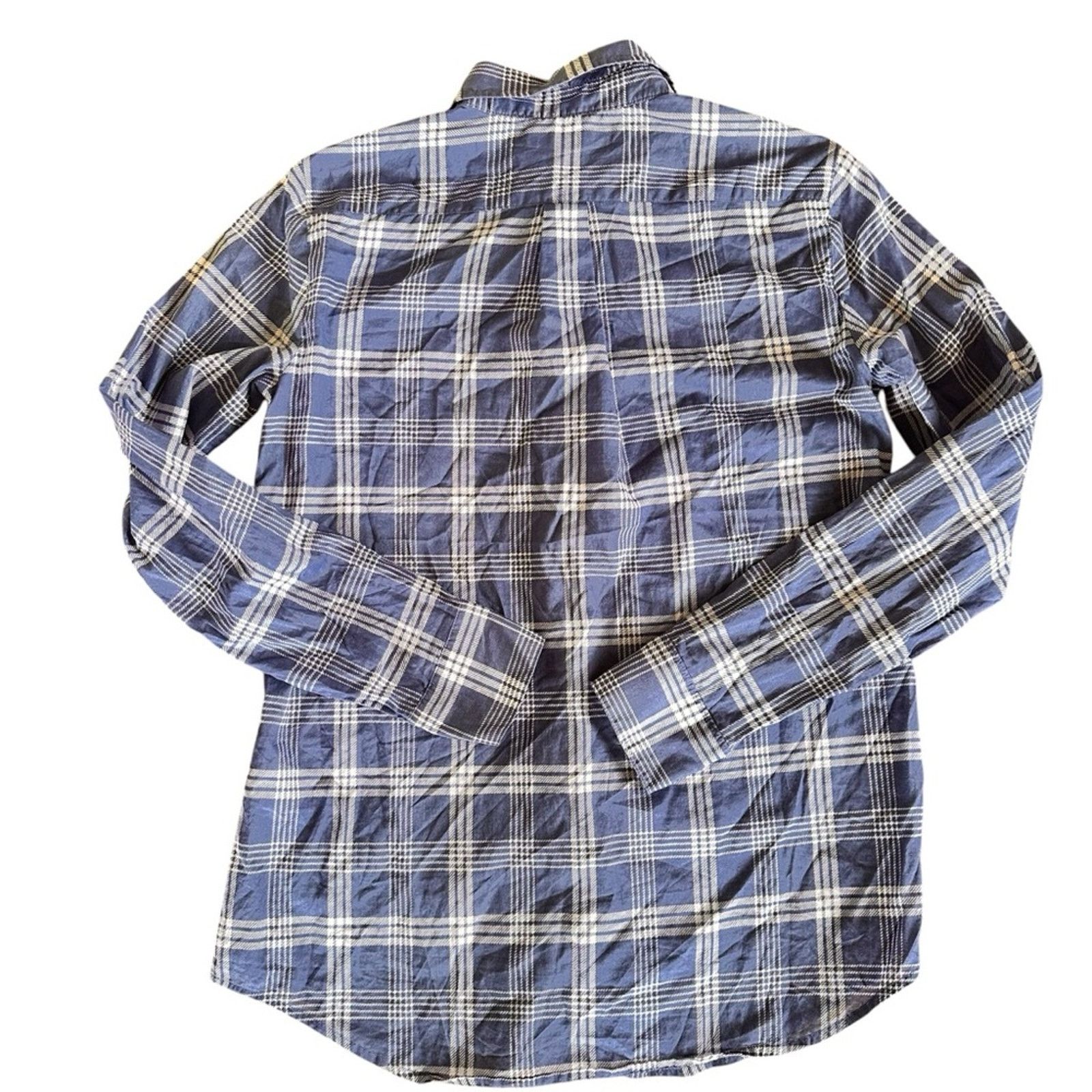 Banana Republic Banana Republic Soft Wash Button-Down Shirt – White/Blue Size S / US 4 / IT 40 - 3 Thumbnail