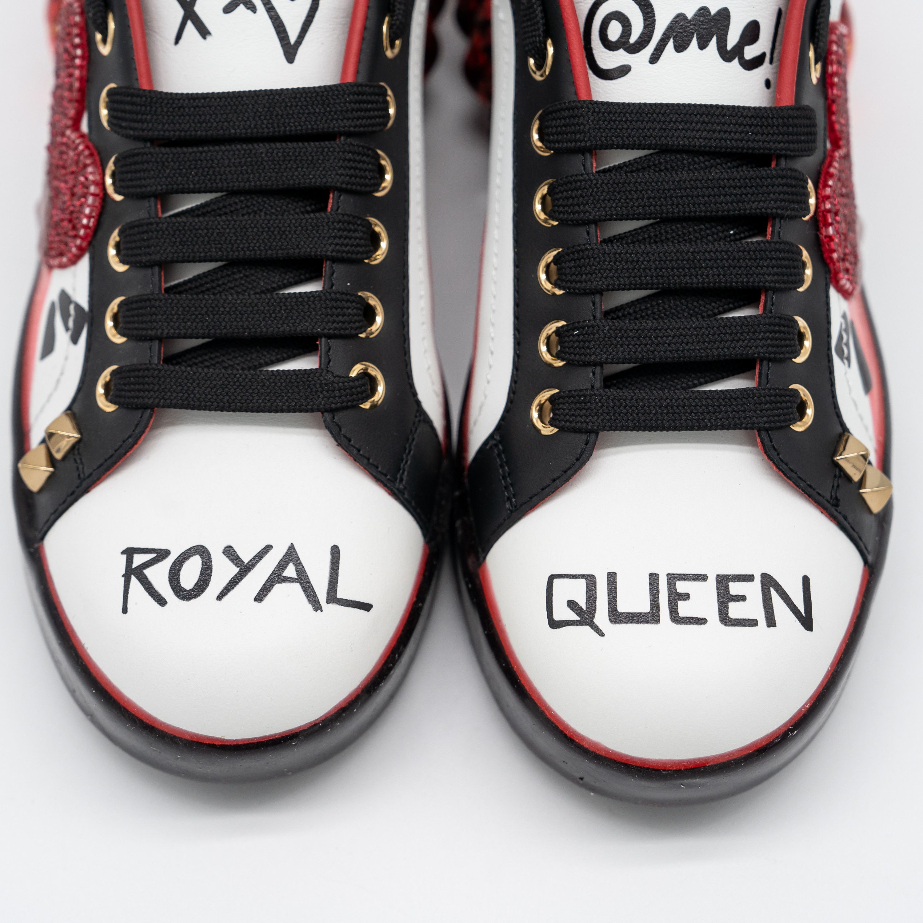 Dolce & Gabbana Dolce & Gabbana Portofino Heart Sneakers Crystals Red Melt Size US 6.5 / IT 36.5 - 7 Thumbnail