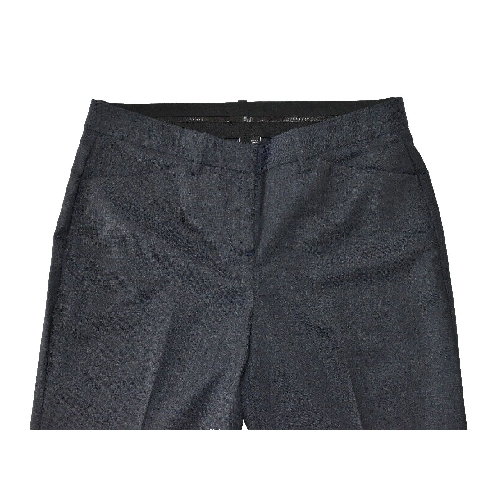 Theory THEORY Max 2 Adjure Navy Wool Slim Straight Trouser Pants 4 Size 27" / US 4 / IT 40 - 2 Thumbnail
