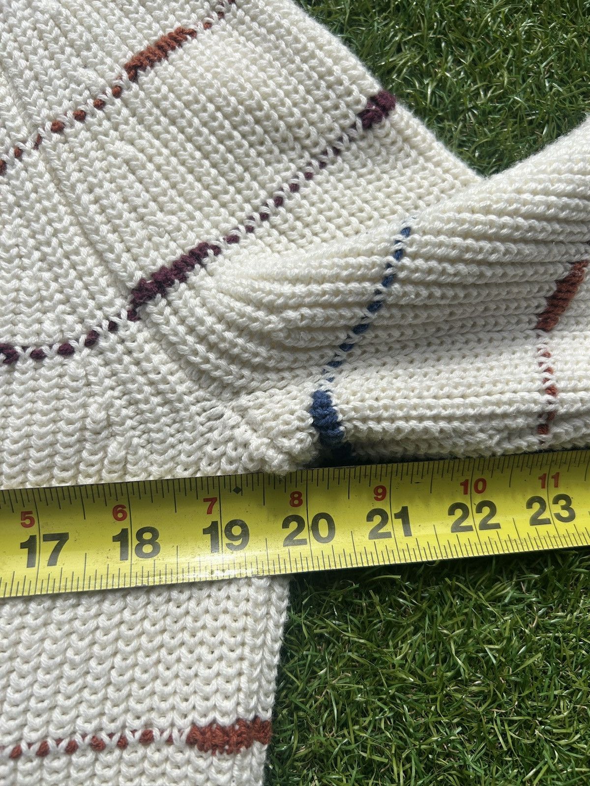 Vintage Cable Stitch Cream Crewneck Sweater Size M / US 6-8 / IT 42-44 - 4 Thumbnail
