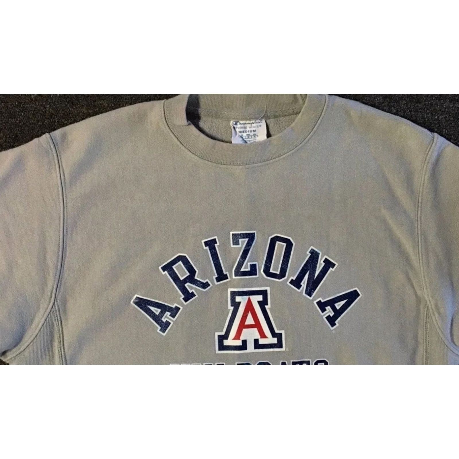Champion VINTAGE Champion University Of Arizona Wildcats Faded Reverse Weave Sweatshirt M School Track Hoodie Gray Size US M / EU 48-50 / 2 - 6 Thumbnail