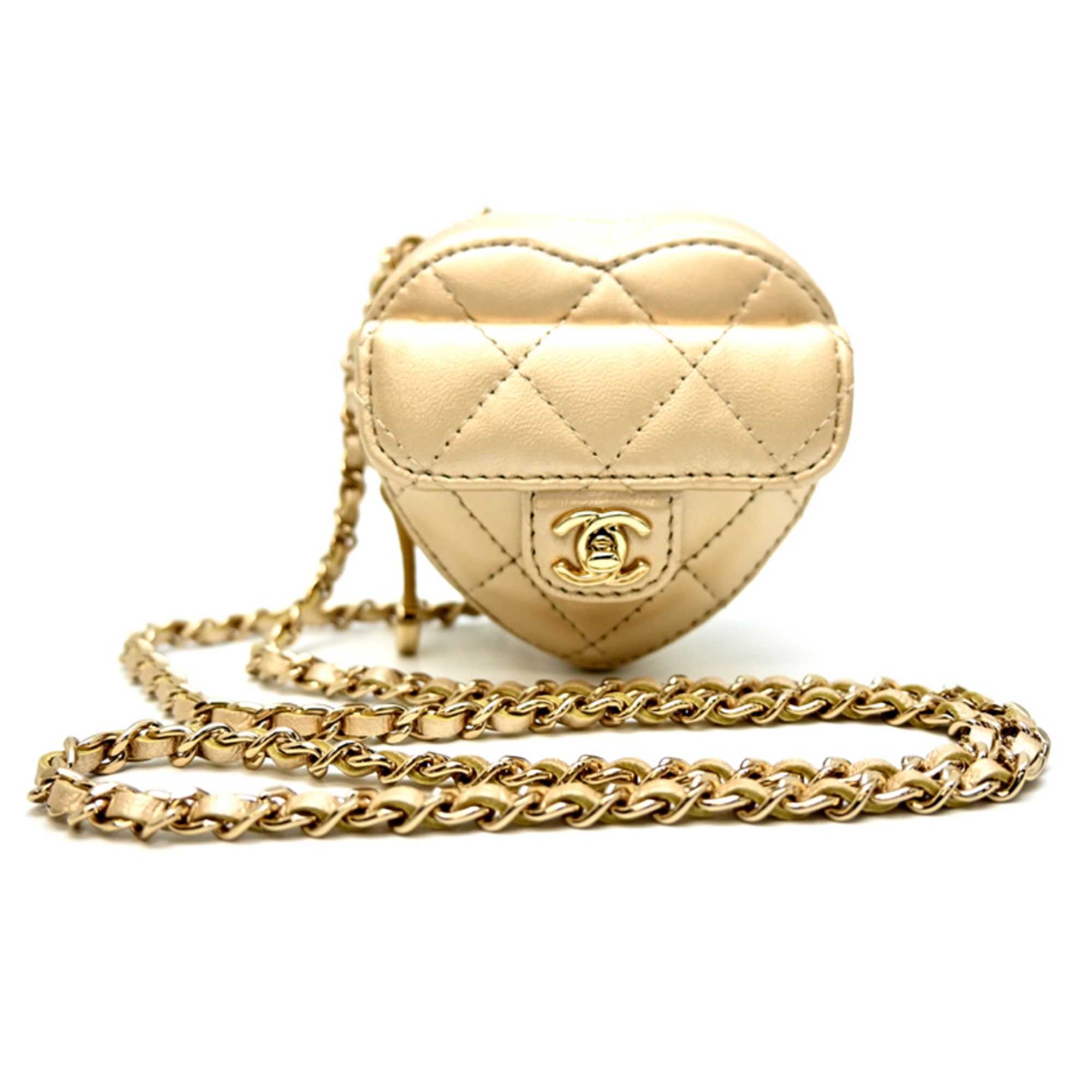 Chanel Chanel Matelasse Coco Mark Mini Heart Chain Shoulder Bag with Gold Hardware, Women's Coin Case, AP2783, Lambskin, Size ONE SIZE - 1 Thumbnail