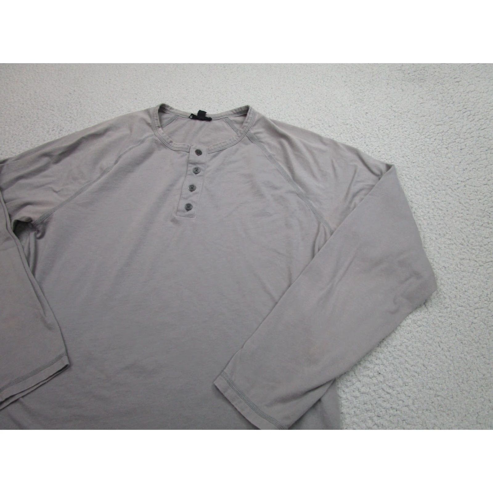 Vintage Aether Shirt Mens XL Gray Long Sleeve Supima Cotton Henley Tee Crewneck Casual Size US XL / EU 56 / 4 - 2 Thumbnail