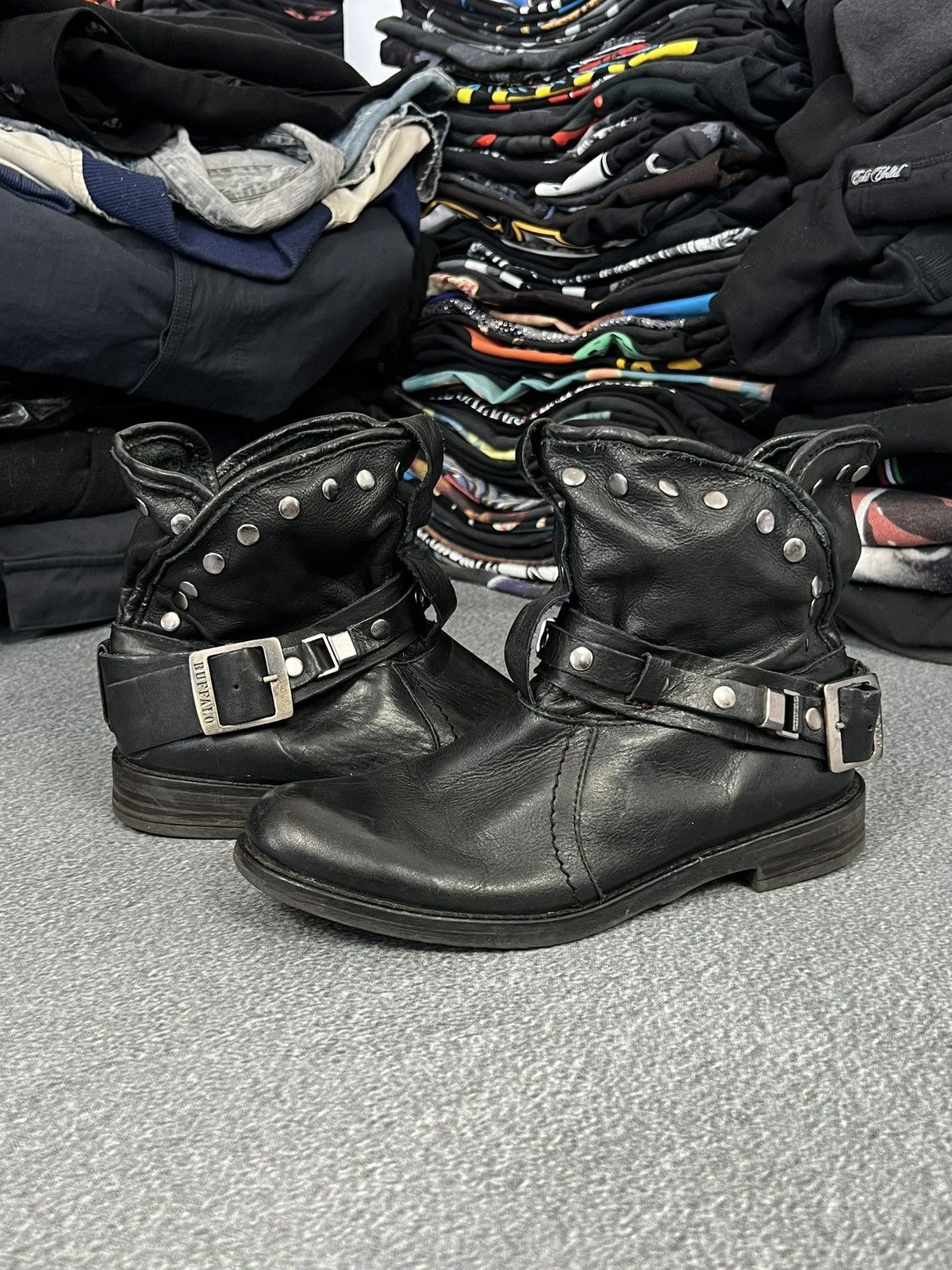 Buffalo London Buffalo Biker Leather Ankle Boots Avant Garde Japanese Size US 8 / IT 38 - 1 Thumbnail