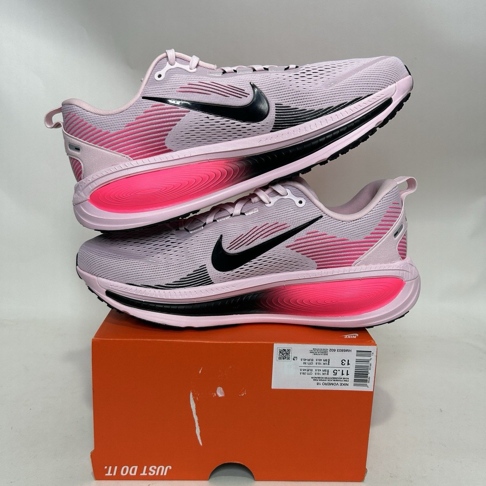 Nike Nike Vomero 18 “Pink Foam Hyper Pink Black” HM6803-602 Size US 11.5 / EU 44-45 - 3 Thumbnail
