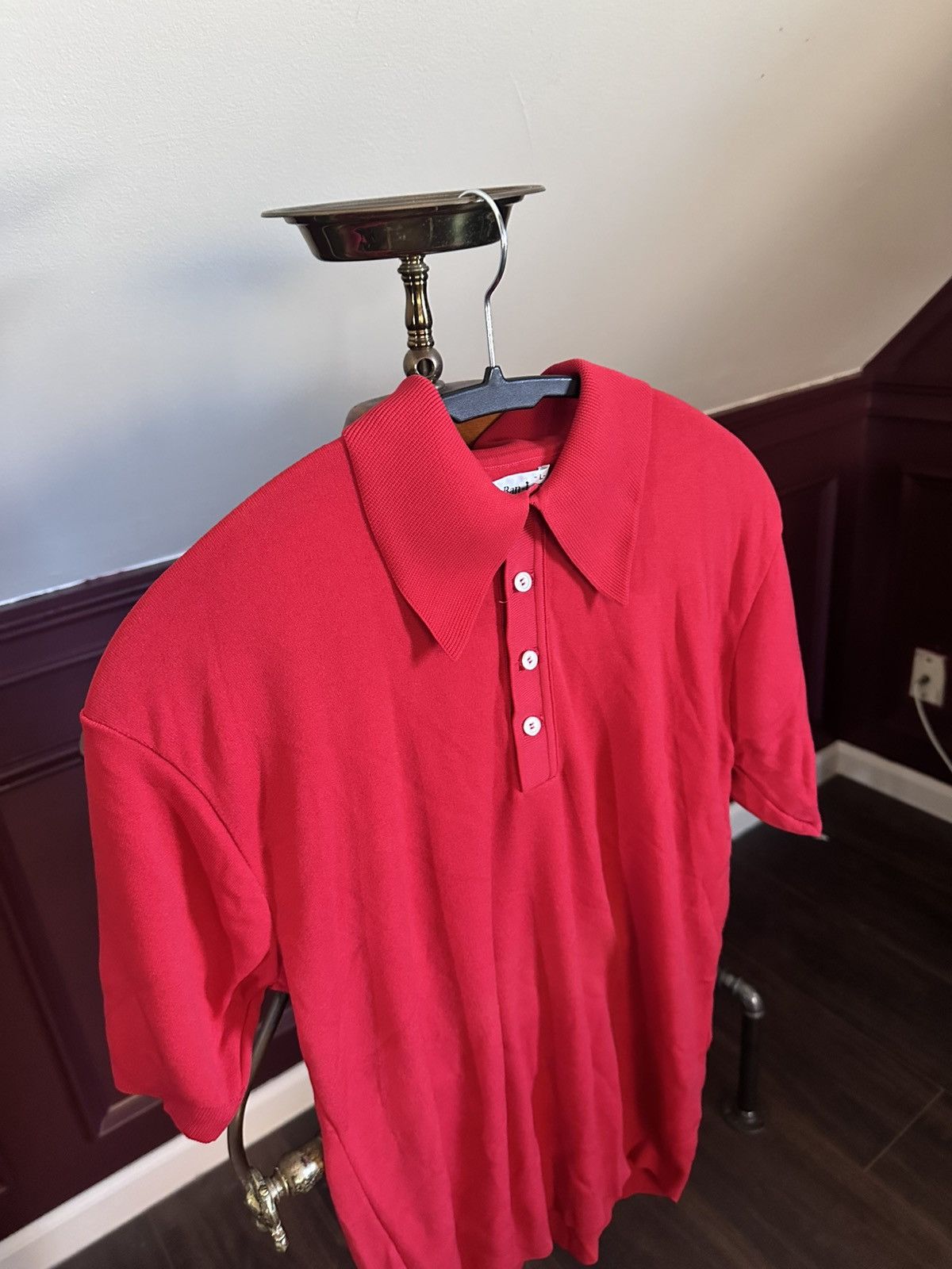 Vintage Ban-Lon MiUSA oversized pointed spread collar red polo shirt Size US M / EU 48-50 / 2 - 2 Thumbnail