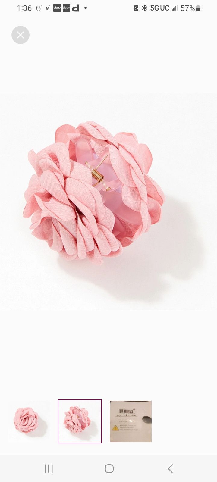 Other Pink Rose Hair Claw Clip By LA Hearts Size ONE SIZE - 2 Thumbnail