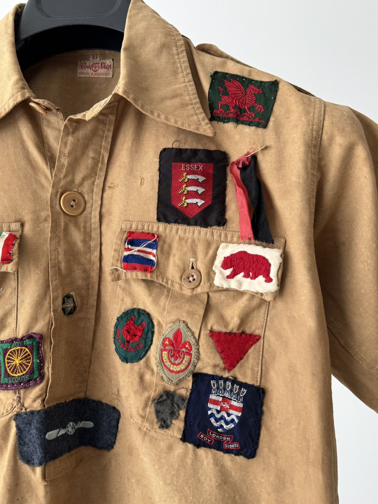 Vintage Original 1940s British Boy Scouts Patches Shirt Size US S / EU 44-46 / 1 - 5 Thumbnail