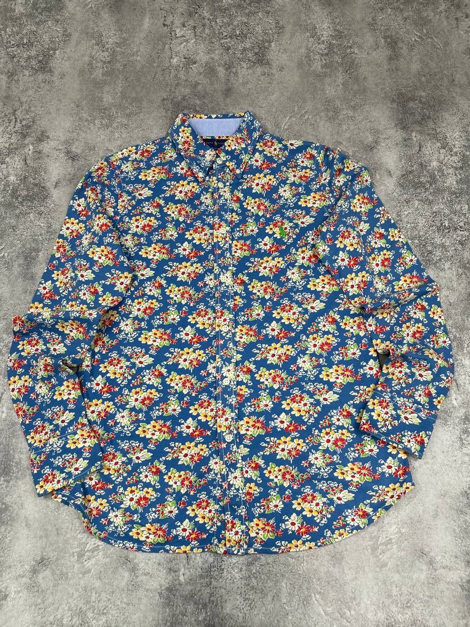 Ralph Lauren Ralph Lauren Men Cotton Floral Print Shirt Blue Multicolor Size US M / EU 48-50 / 2 - 1 Thumbnail