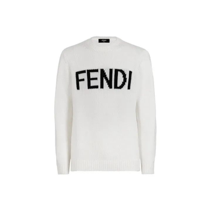 Fendi Logo Wool Long Sleeve Sweater for Men 0079
