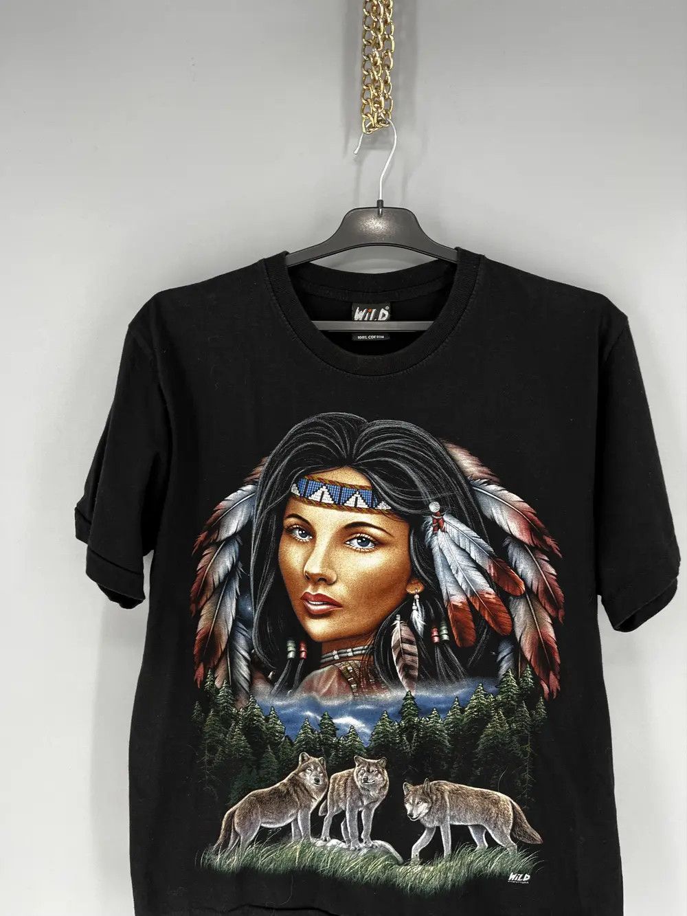 Band Tees × Vintage Donna Maglia RAGAZZA INDIANA NATIVI USA viaggio America moto Size US L / EU 52-54 / 3 - 6 Thumbnail
