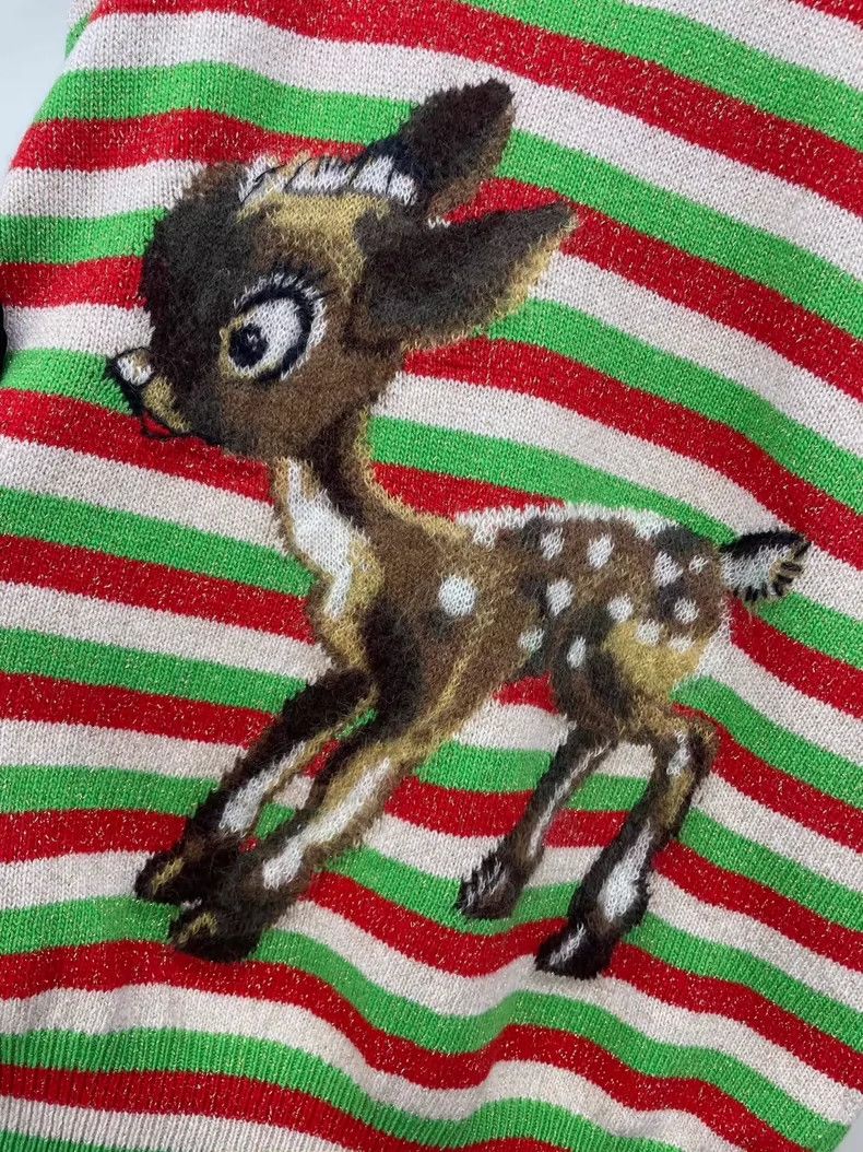 Gucci Gucci Striped knitwear with deer pattern sweater 2504-Nexta Size US M / EU 48-50 / 2 - 3 Thumbnail